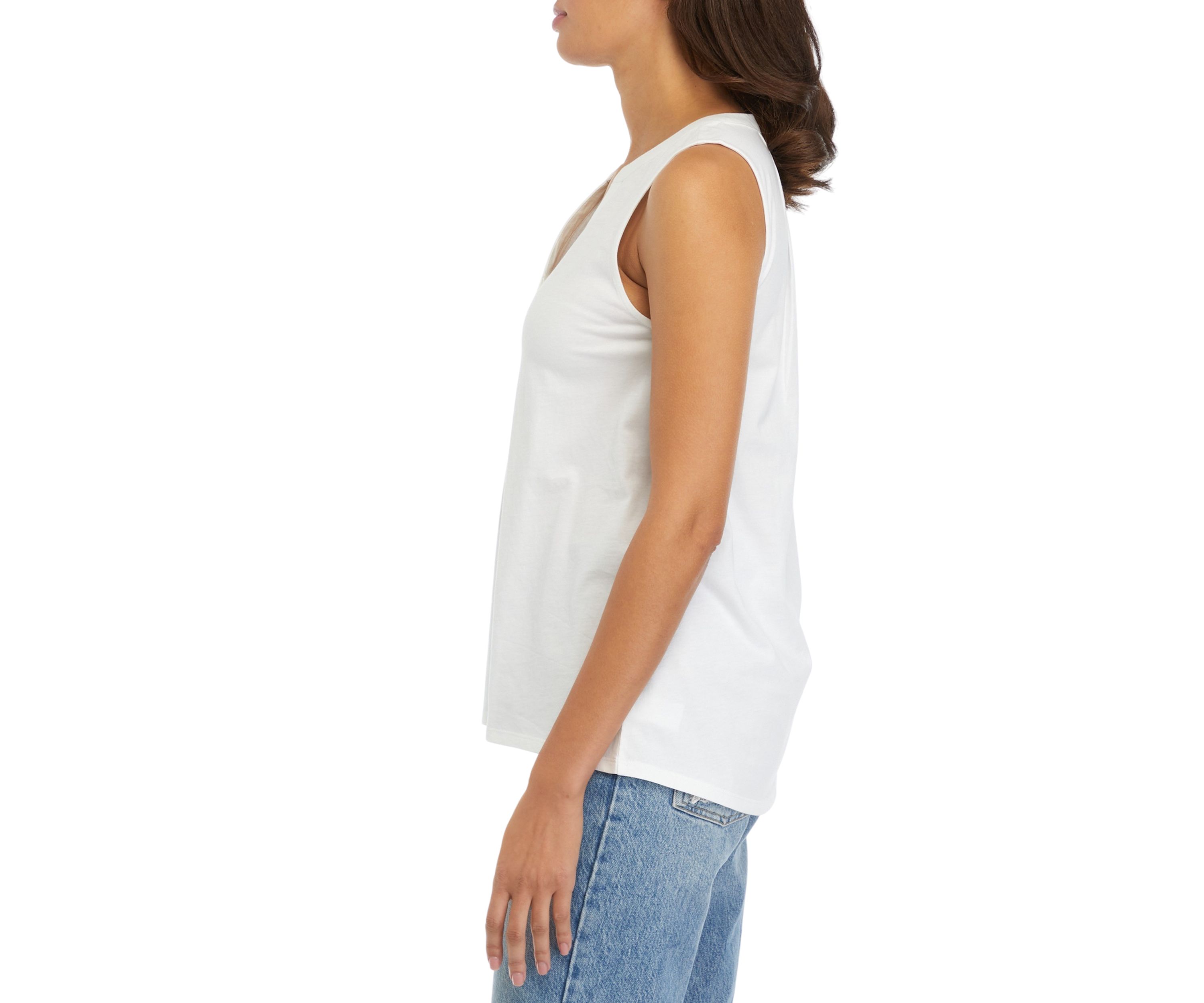Womens Sleeveless Peasant Top