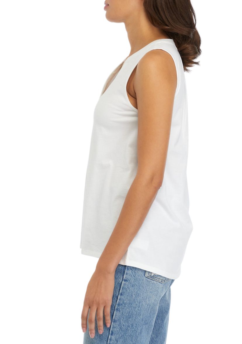 Womens Sleeveless Peasant Top