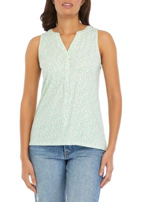 Crown & Ivy Women's Sleeveless Printed Peasant Top