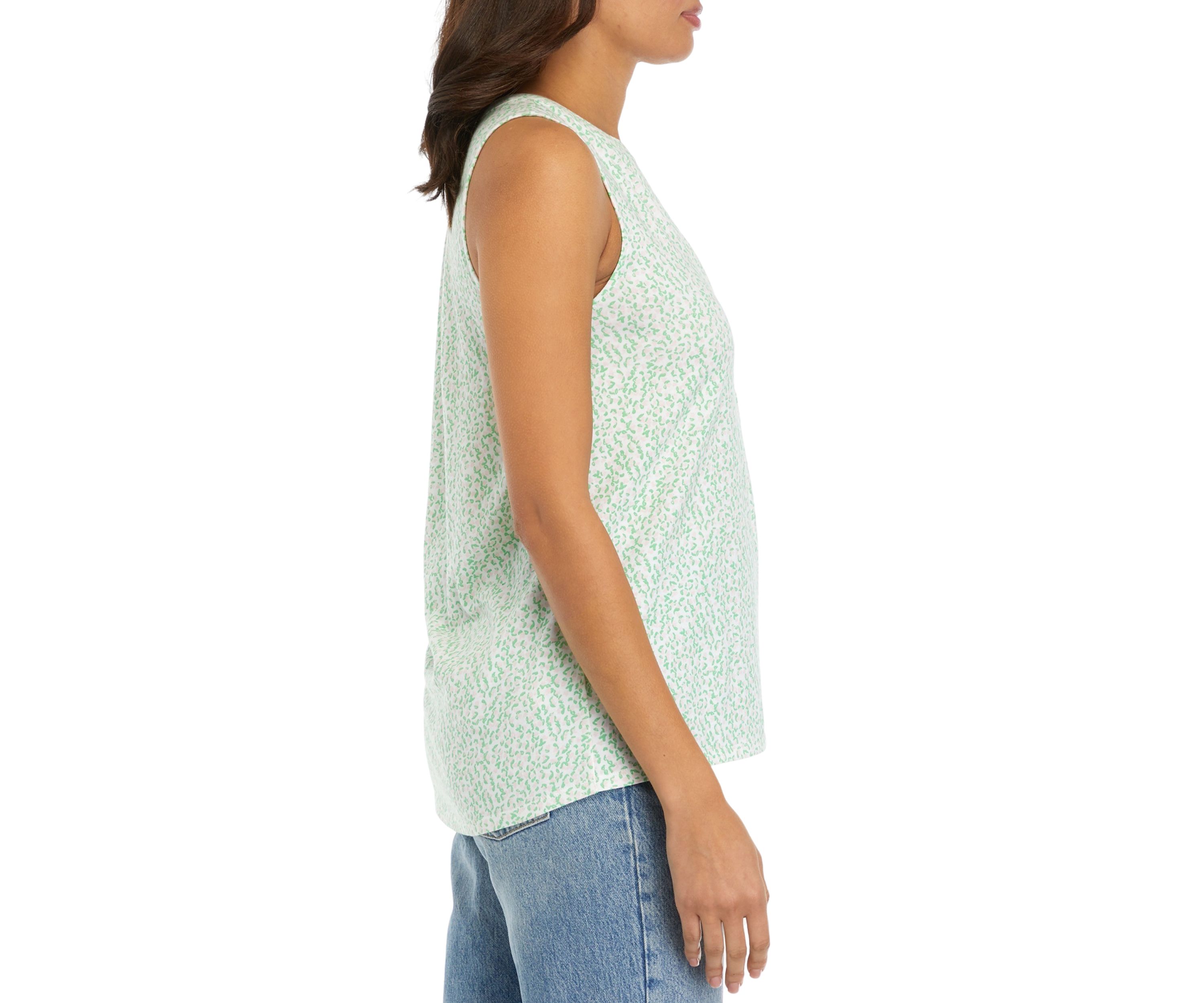 Womens Sleeveless Printed Peasant Top