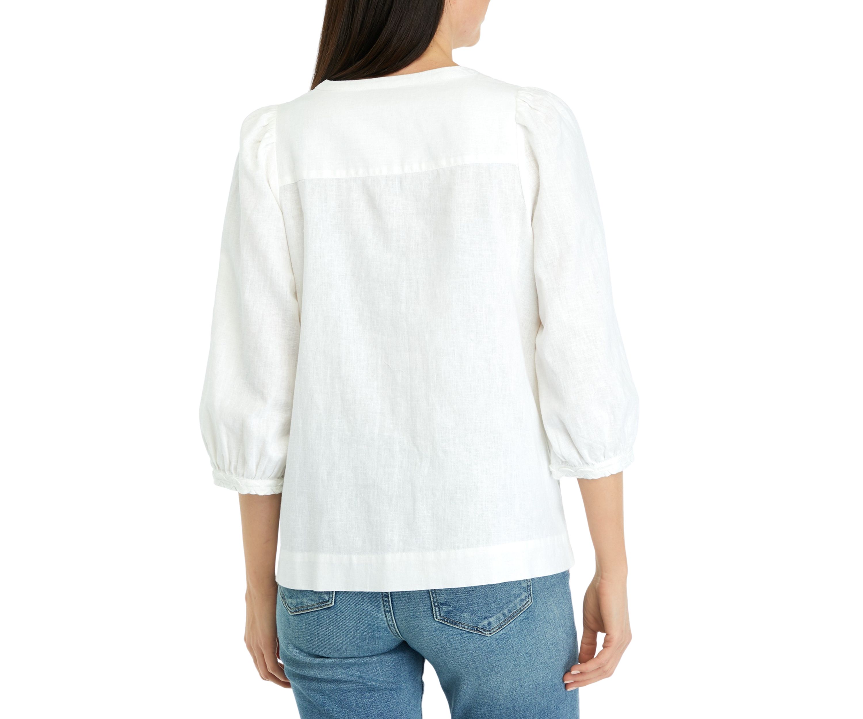 Womens Ric Rac Solid Peasant Top