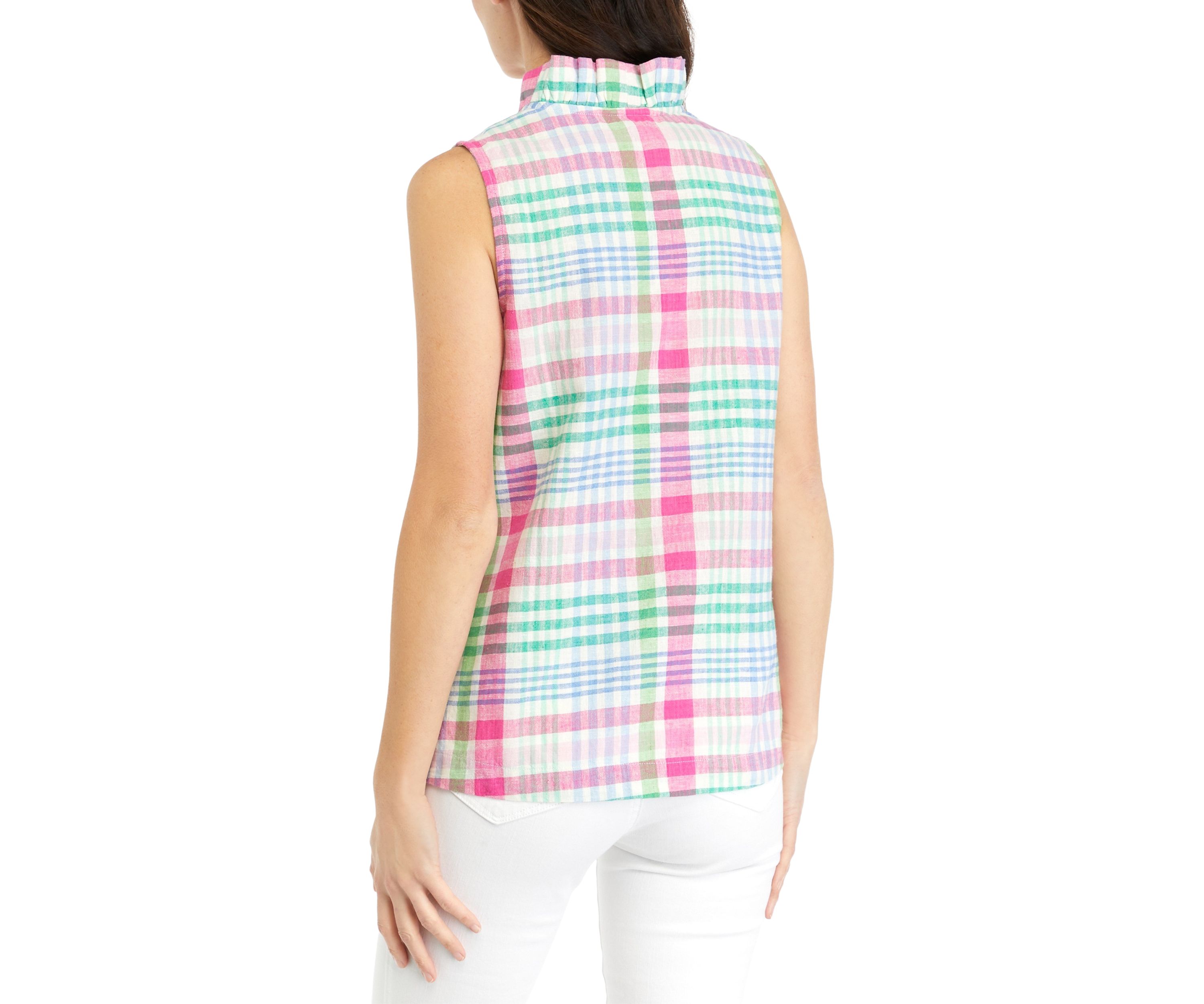 Womens Ruffled Printed Top 