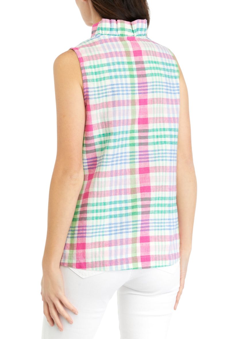 Womens Ruffled Printed Top 