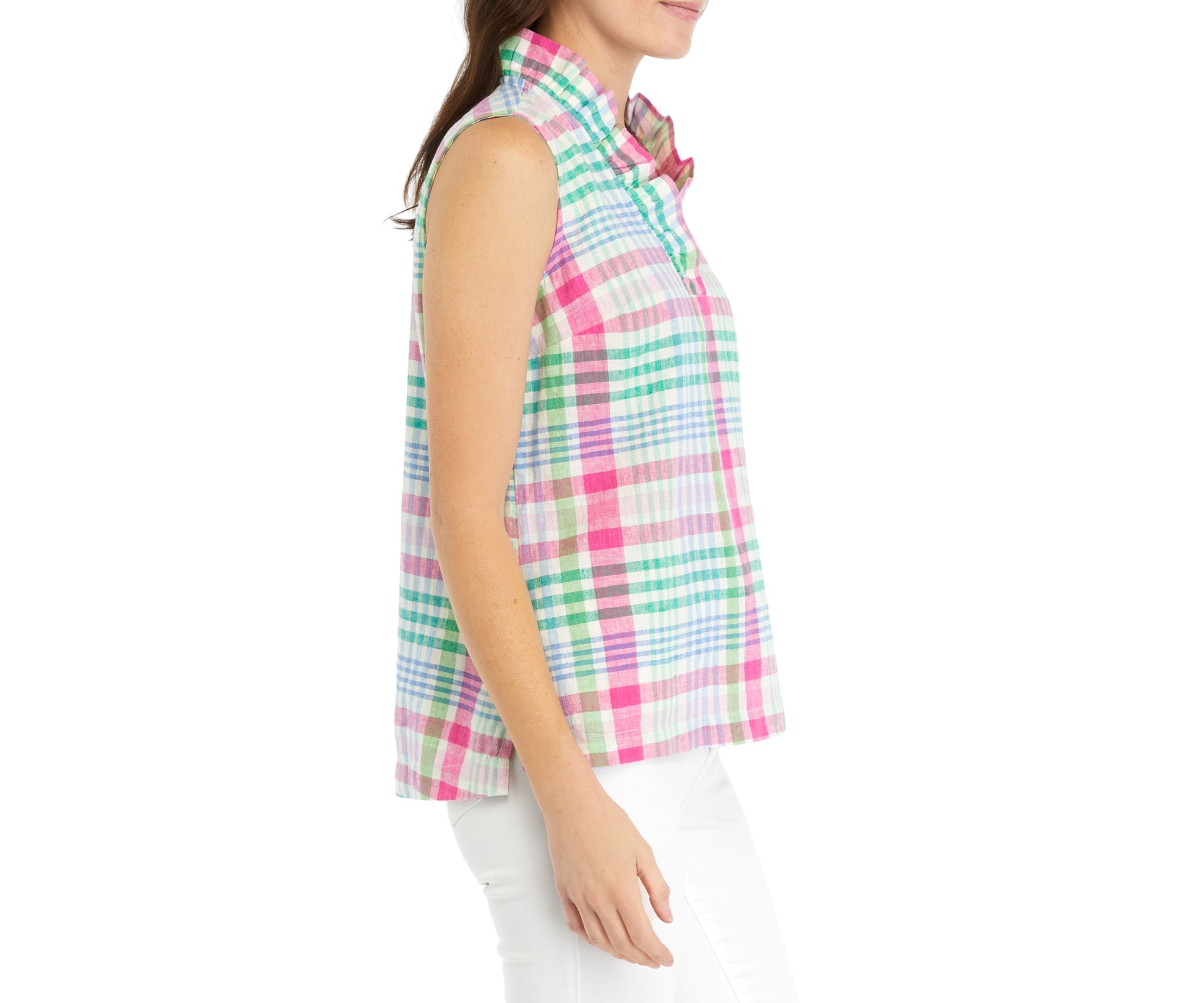 Womens Ruffled Printed Top 