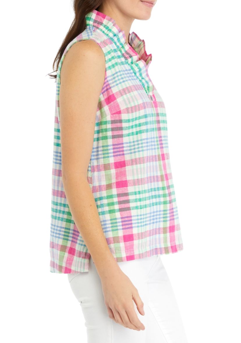 Womens Ruffled Printed Top 