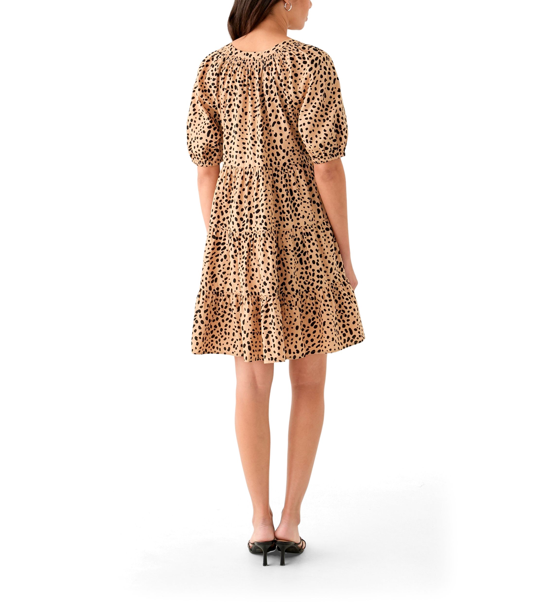 Womens Printed Peasant Dress
