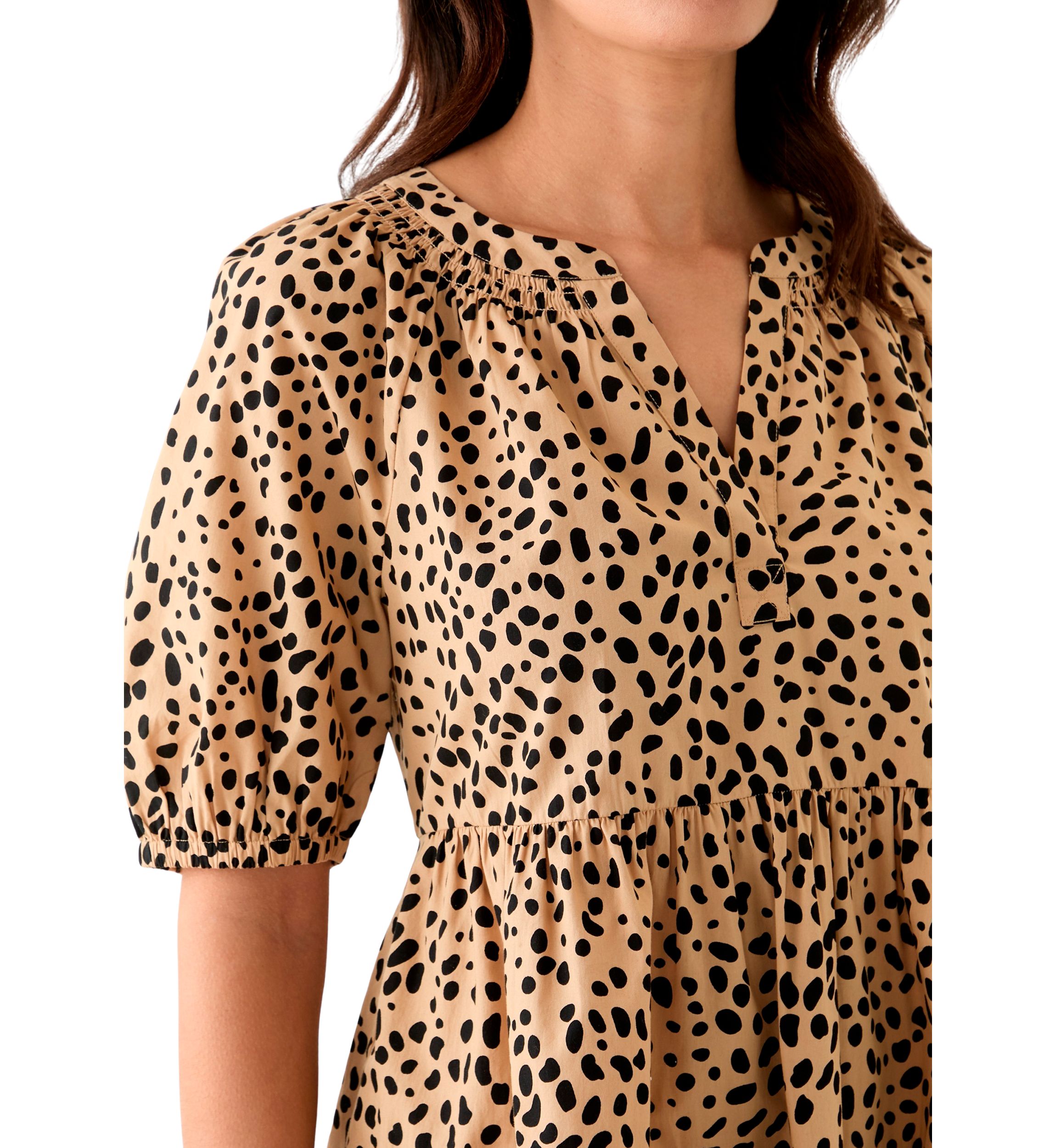 Womens Printed Peasant Dress