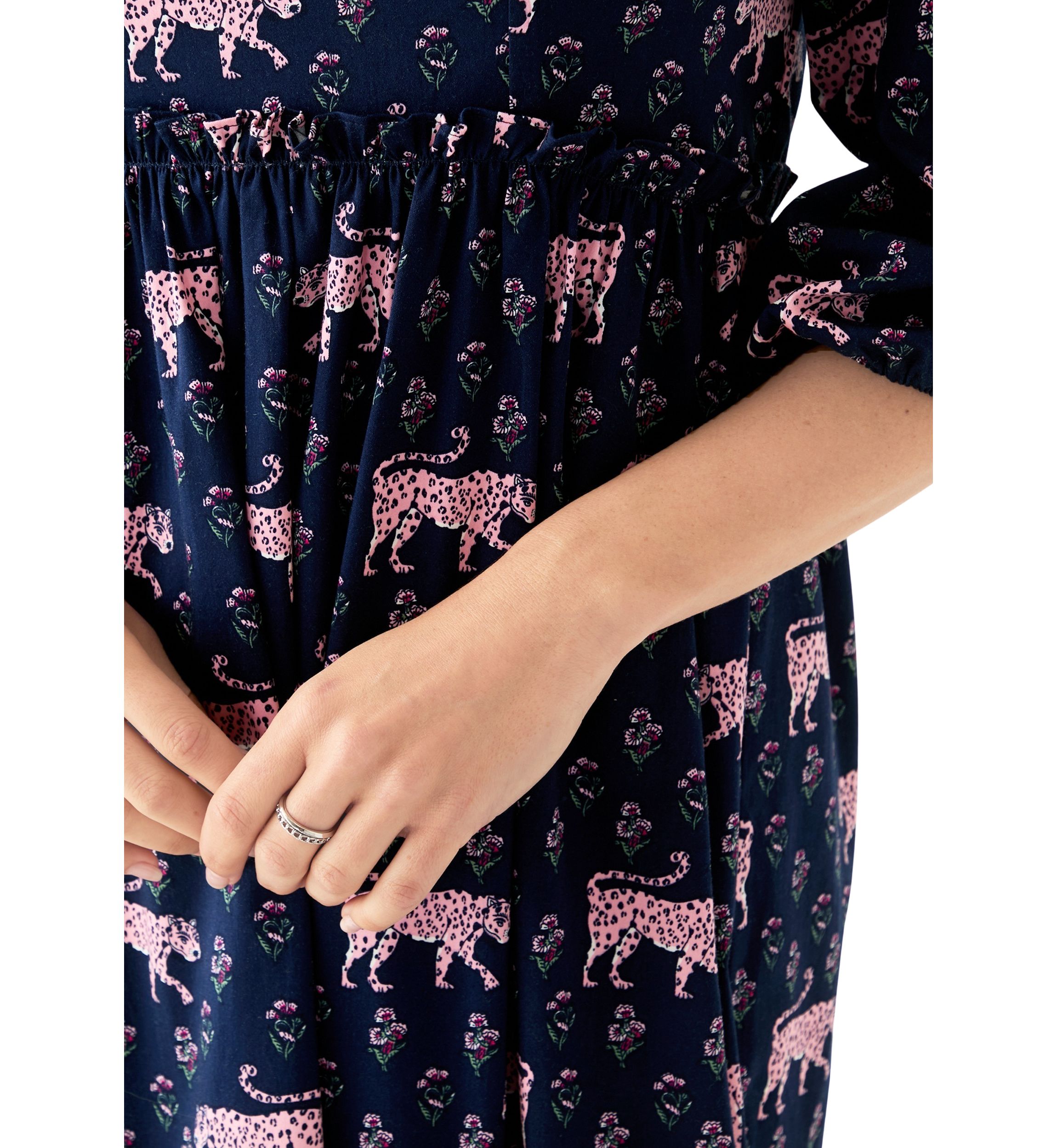Womens 3/4 Sleeve Square Neck Maxi Dress