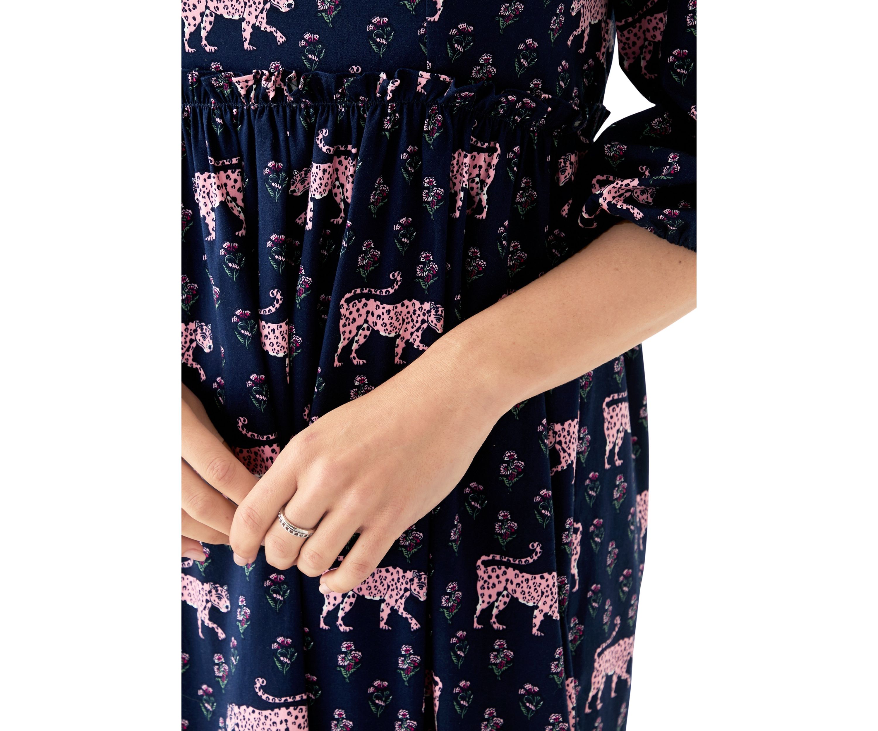 Womens 3/4 Sleeve Square Neck Maxi Dress