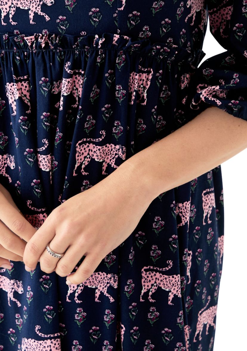 Womens 3/4 Sleeve Square Neck Maxi Dress