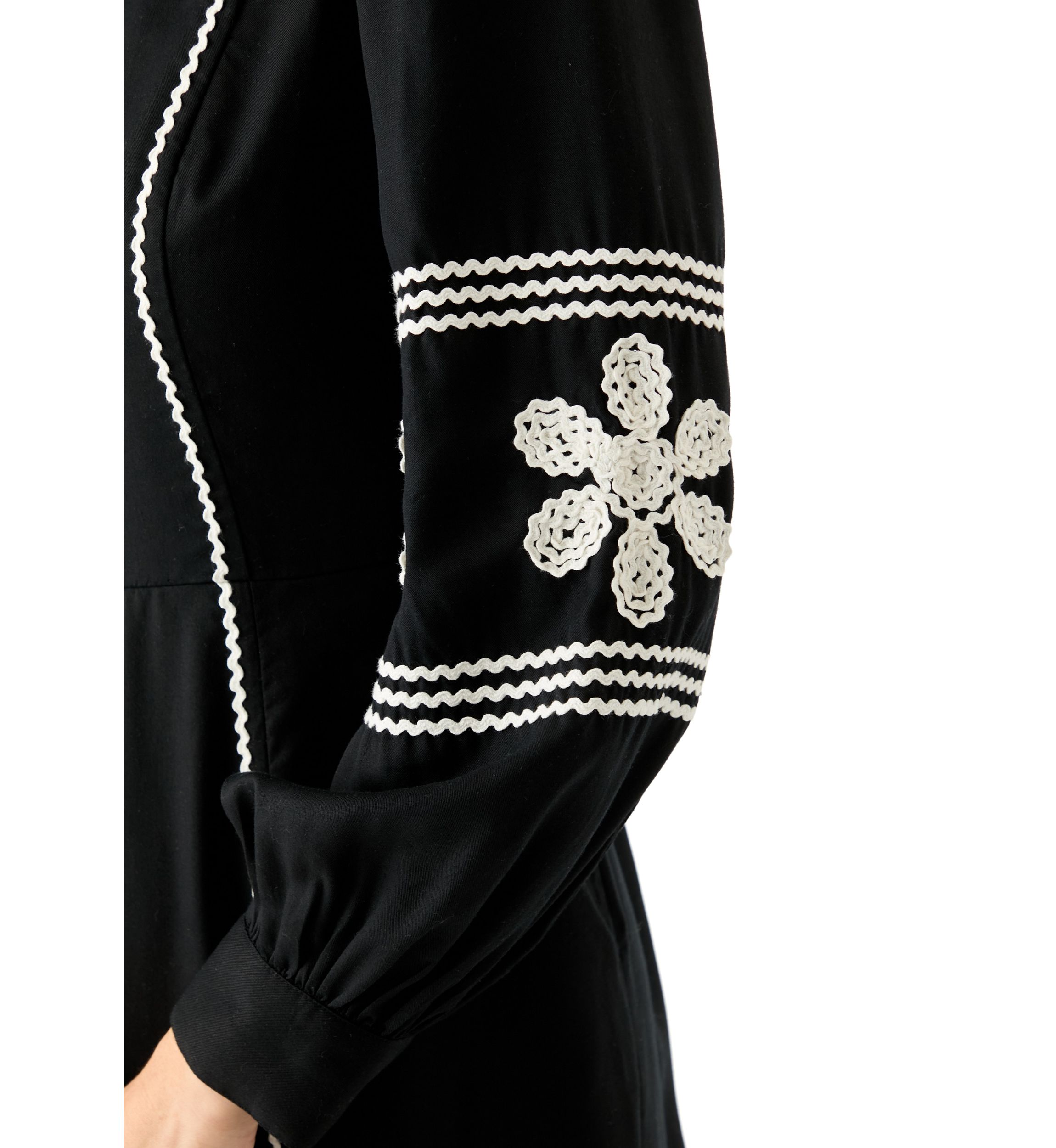 Womens Long Sleeve Embroidered Midi Dress