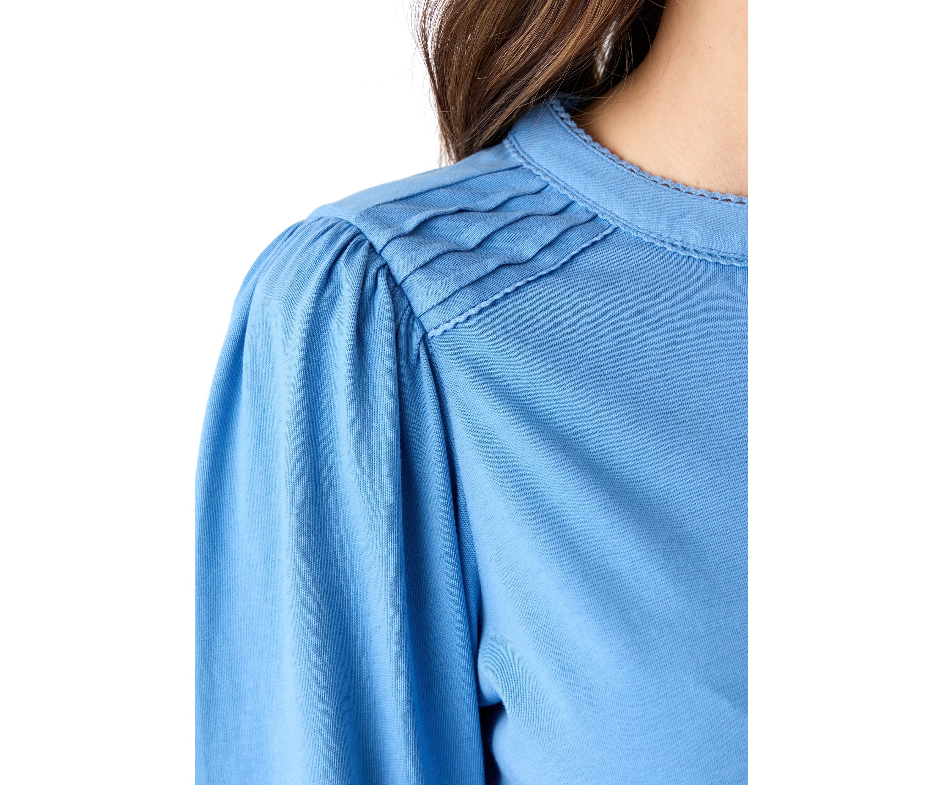 Womens Long Sleeve Pintuck Henley Solid Blouse