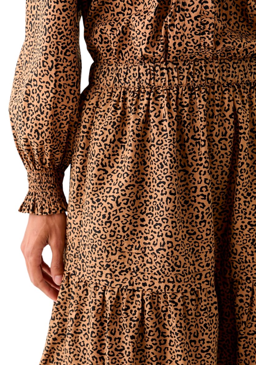 Plus Size Pleated Printed Midi Skirt