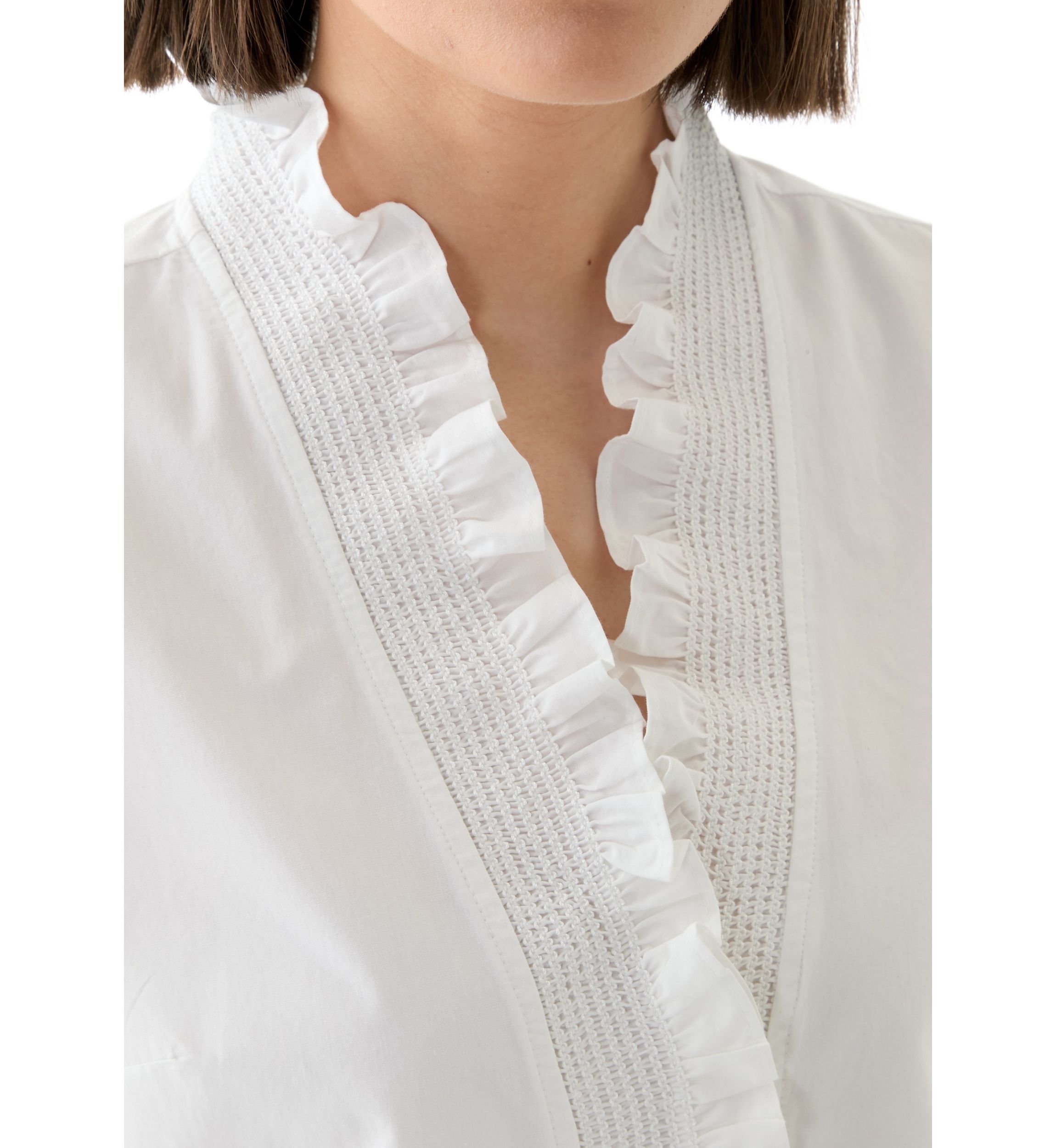 Womens Short Sleeve Smocked Ruffle Top