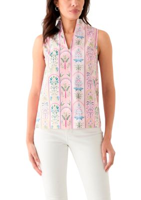 Crown & Ivy Women's Printed Split Neck Top