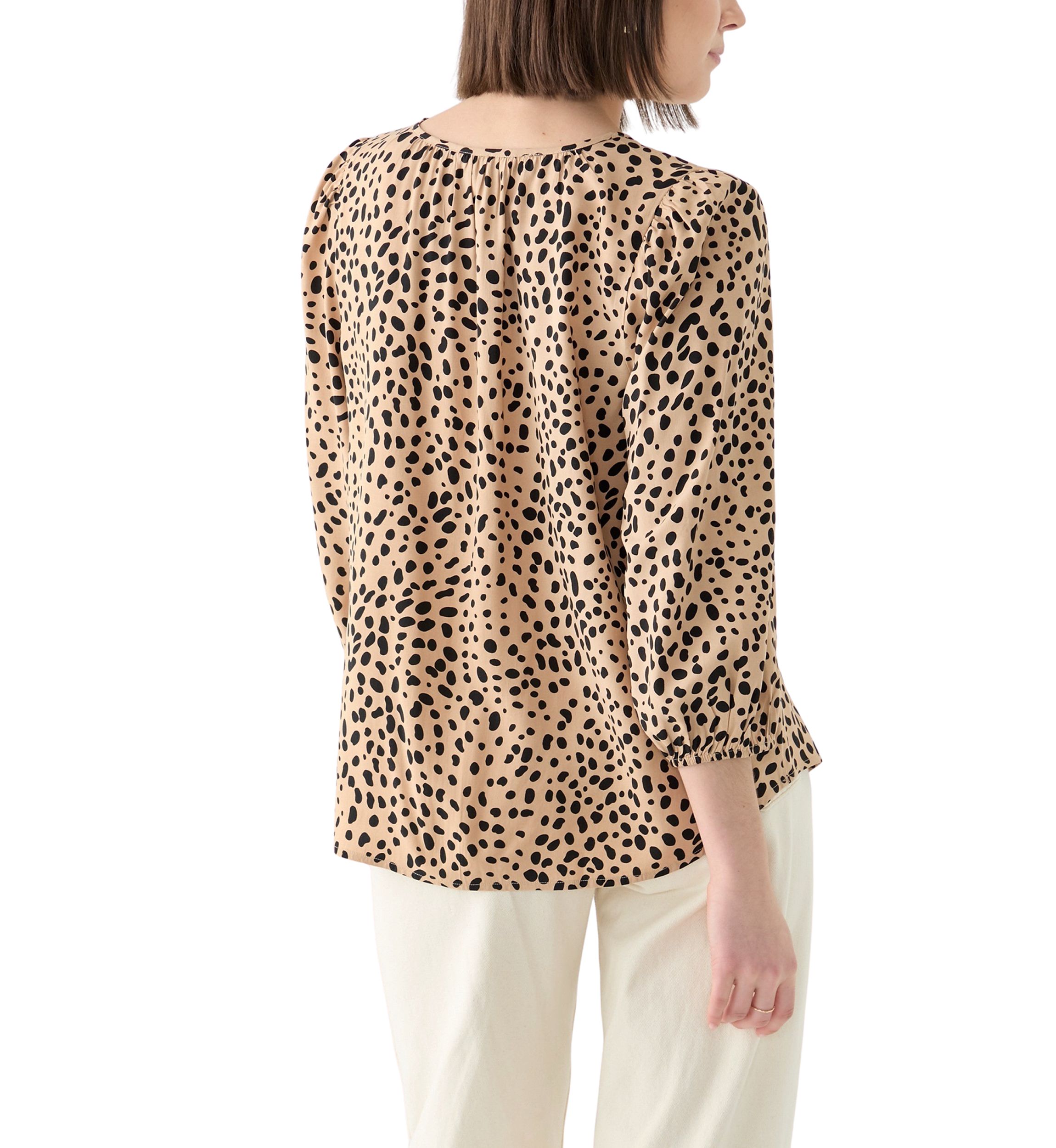Womens Button Front Peasant Blouse