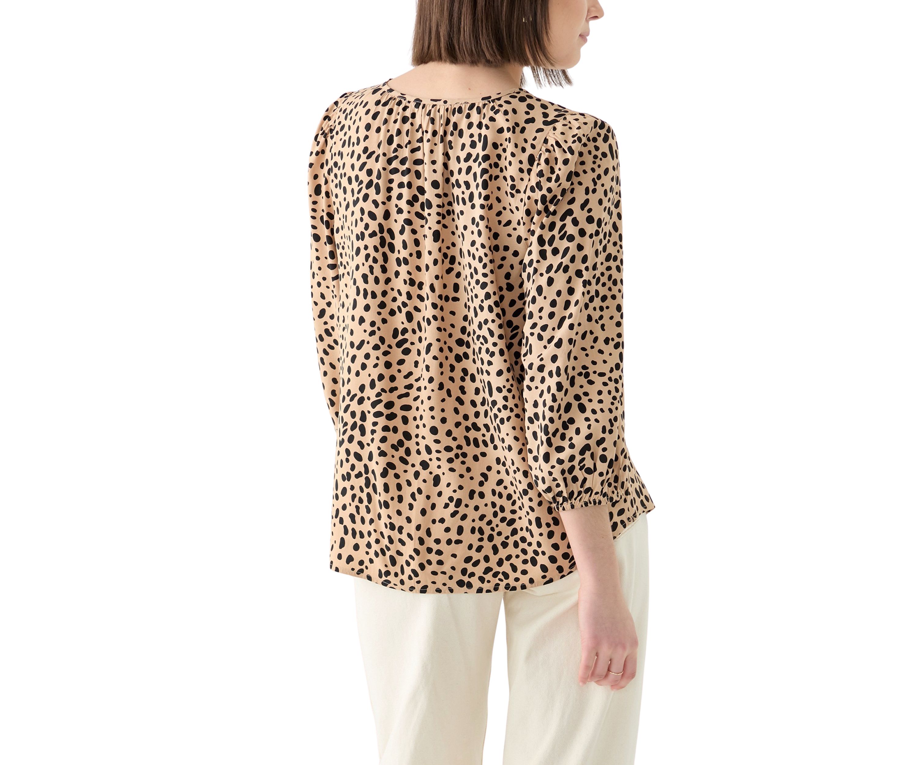 Womens Button Front Peasant Blouse