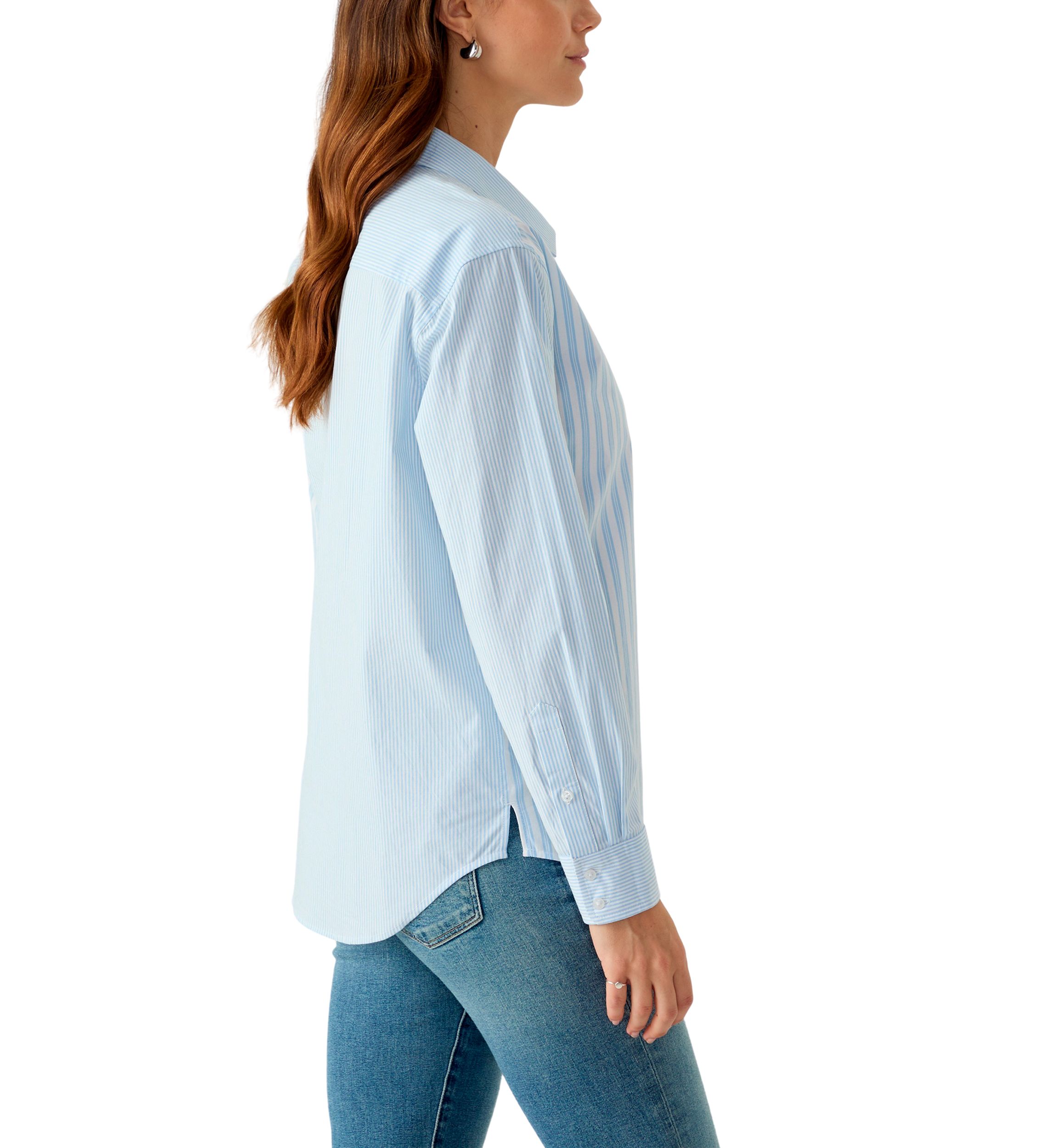 Womens Yarn Dyed Button Front Shirt