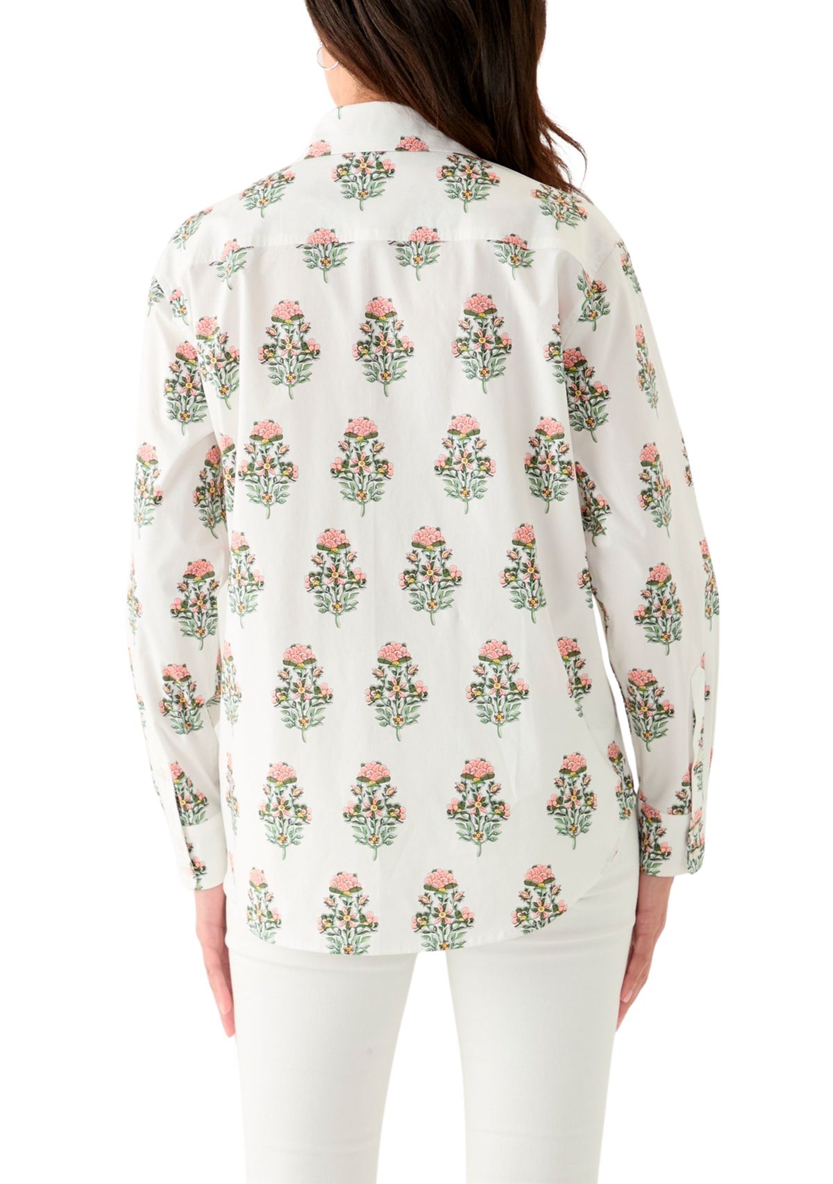 Womens Button Front Printed Shirt