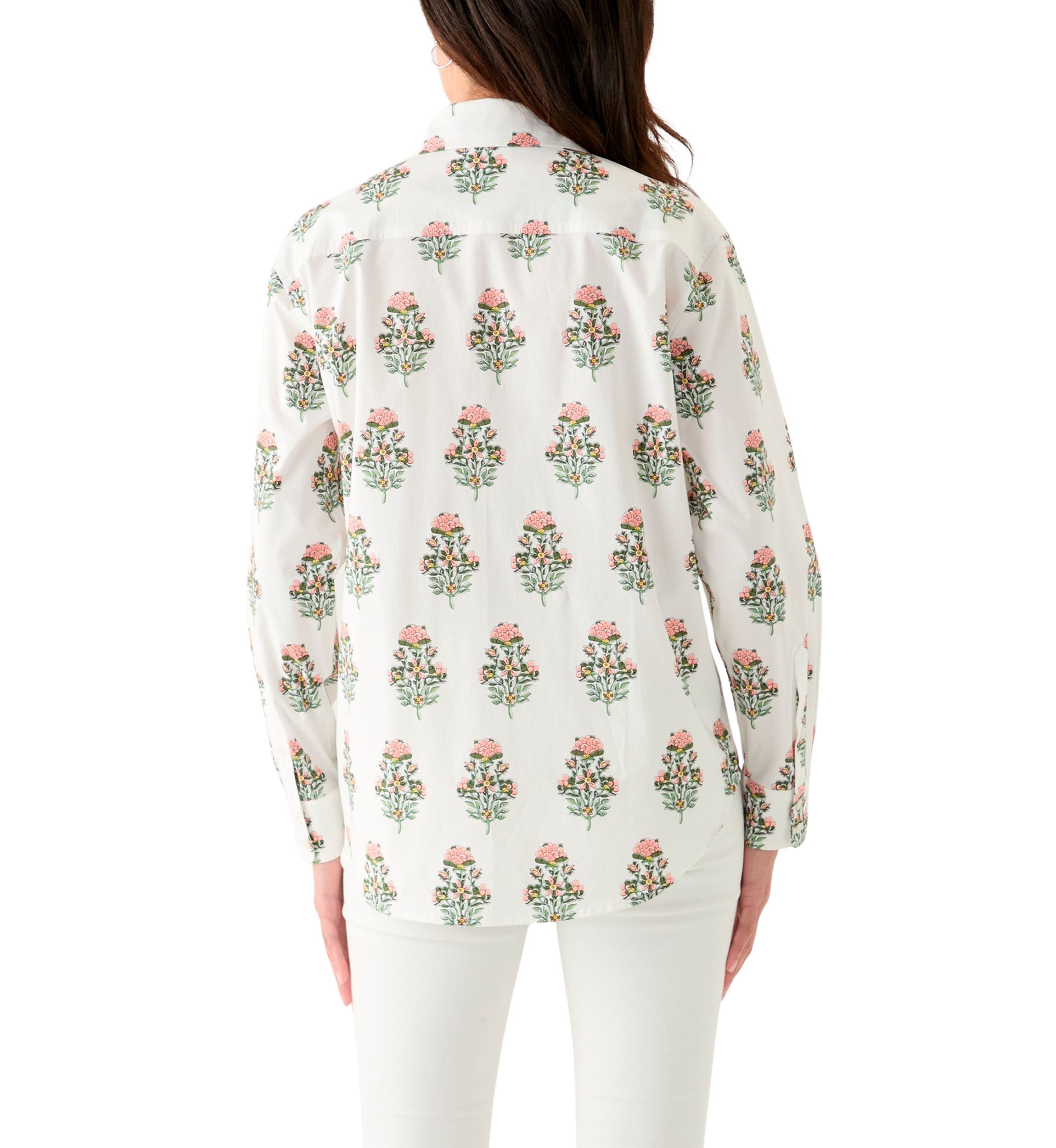 Womens Button Front Printed Shirt