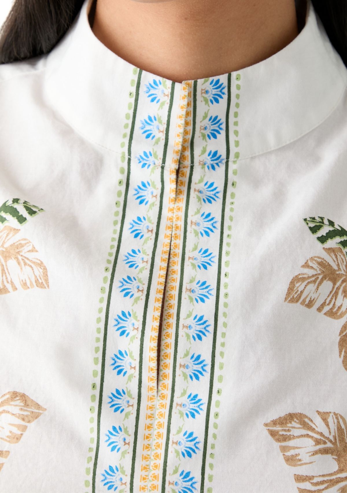 Womens Sleeveless Swing Split Neck Printed Top