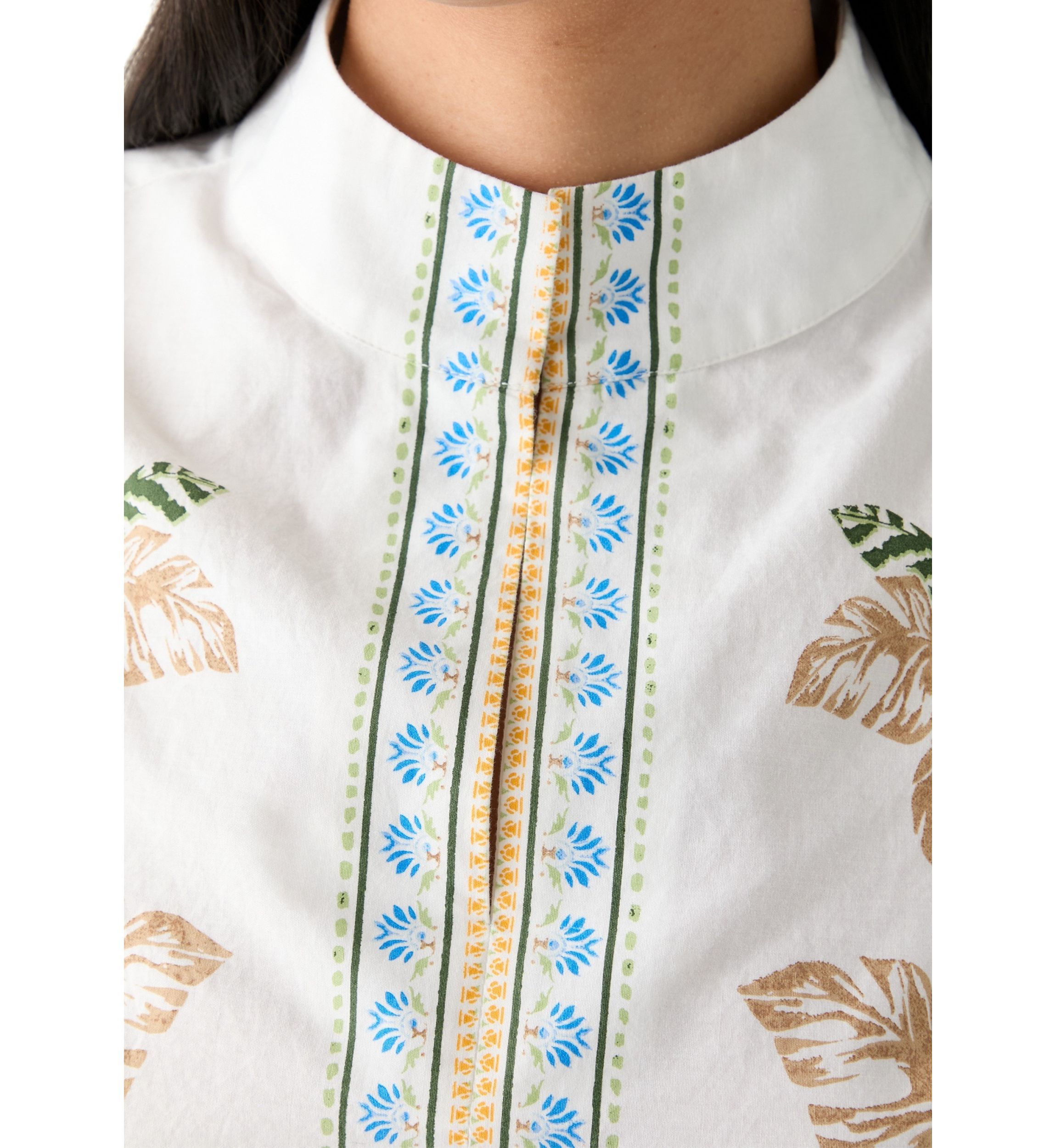 Womens Sleeveless Swing Split Neck Printed Top