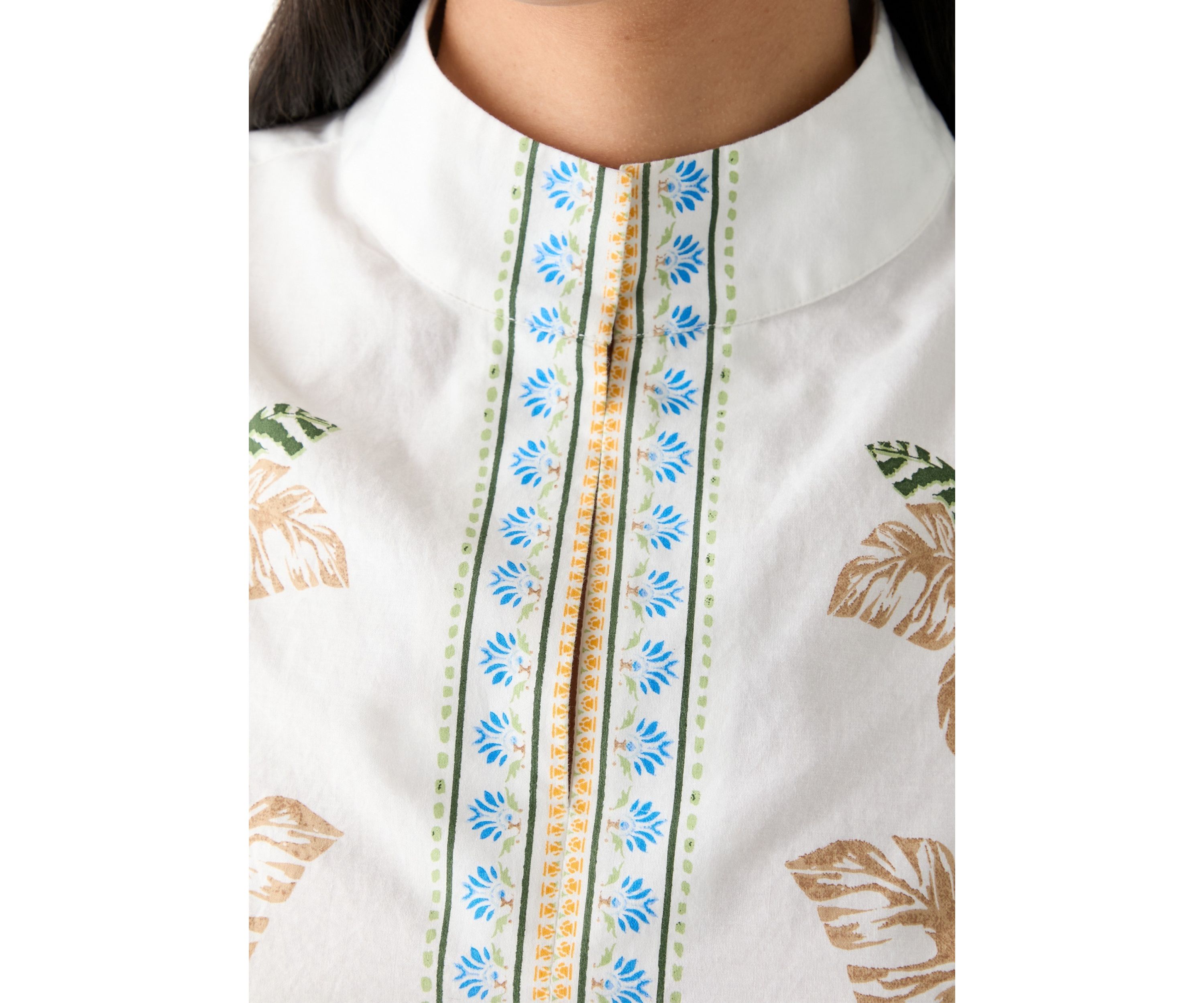 Womens Sleeveless Swing Split Neck Printed Top