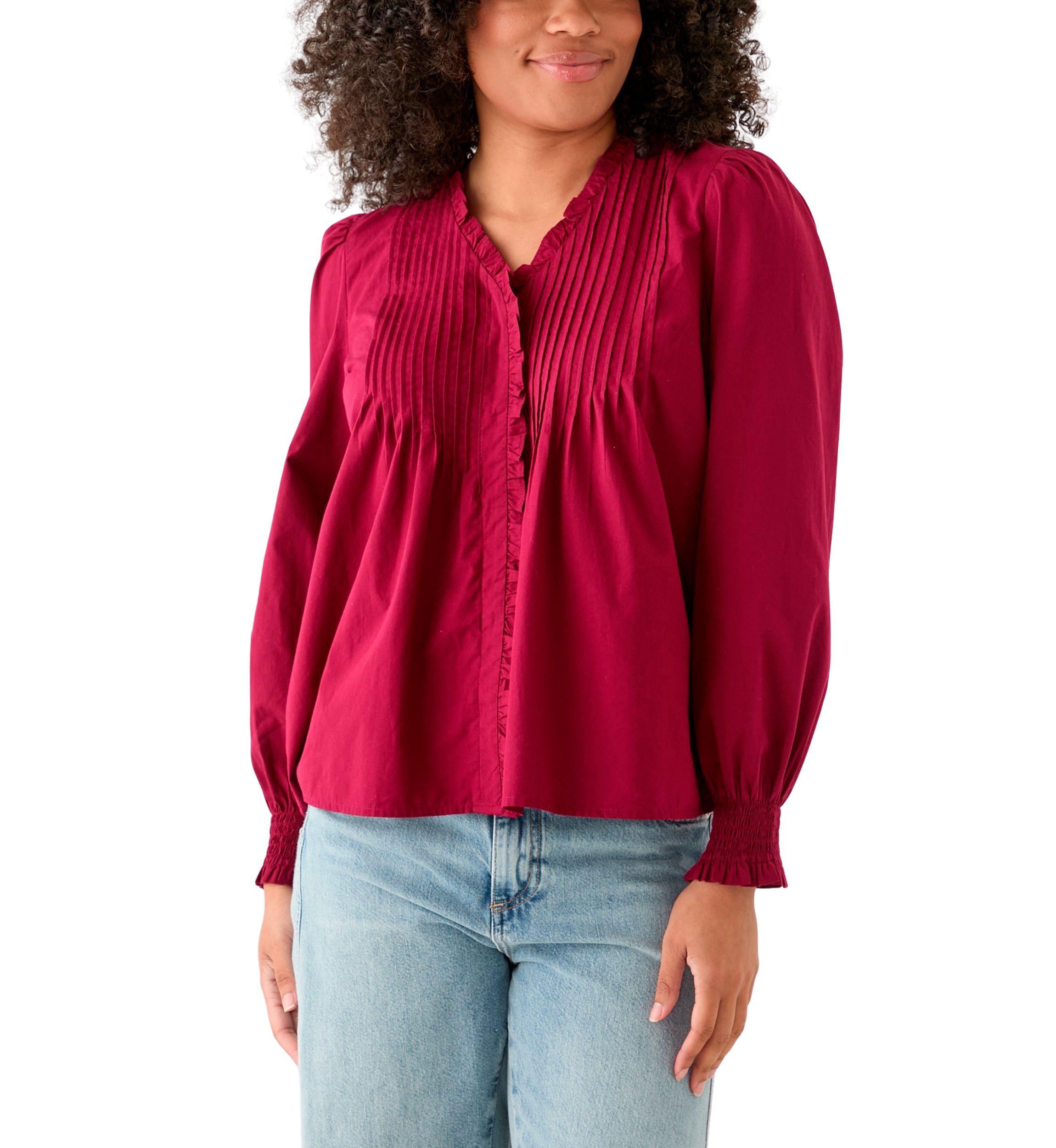 Womens Long Sleeve Ruffle Top