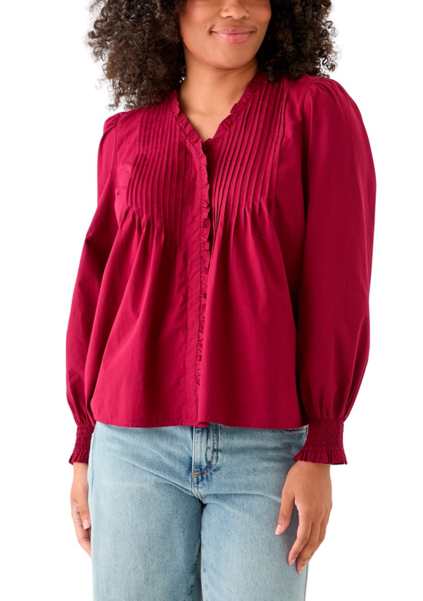 Womens Long Sleeve Ruffle Top