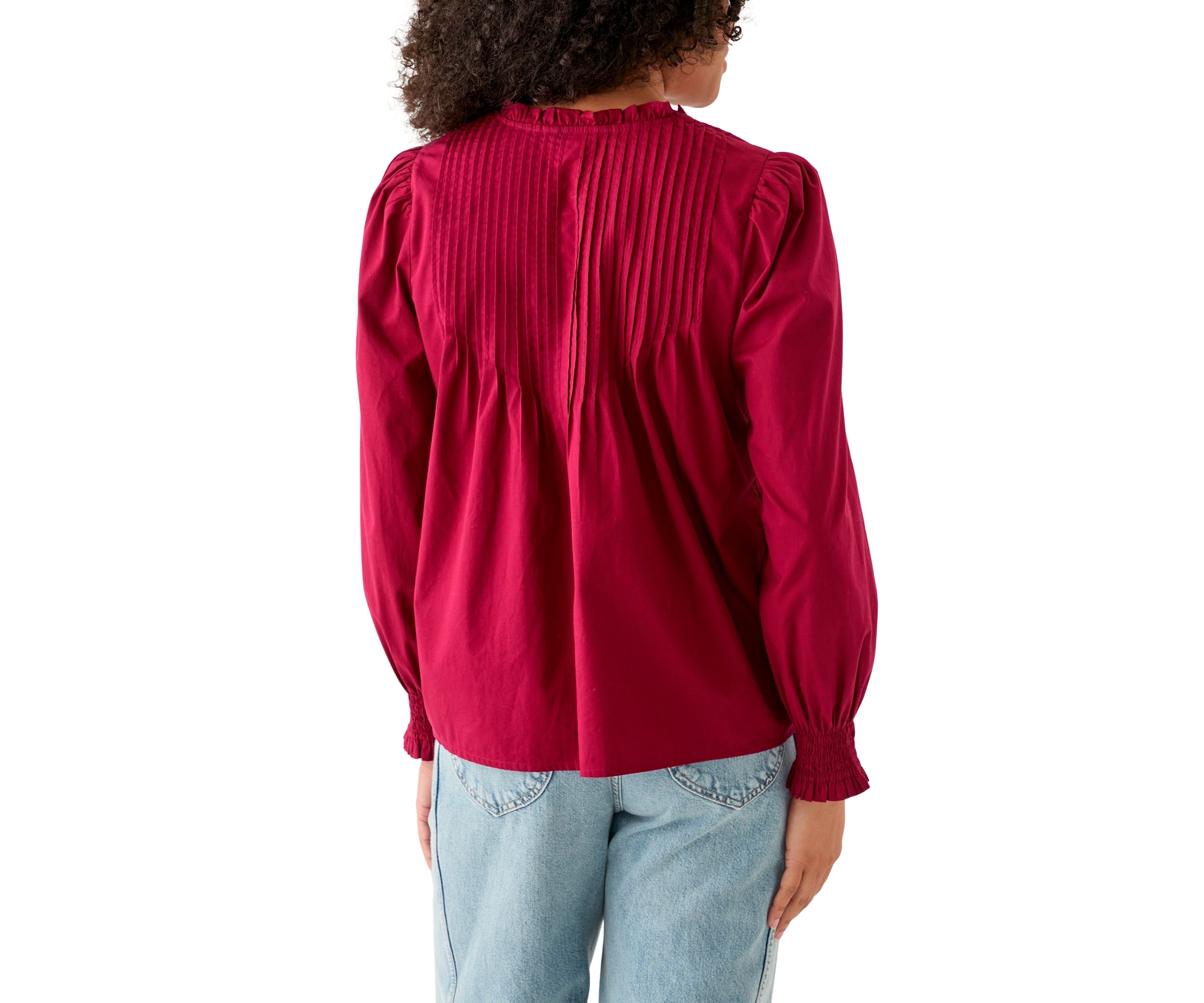 Womens Long Sleeve Ruffle Top