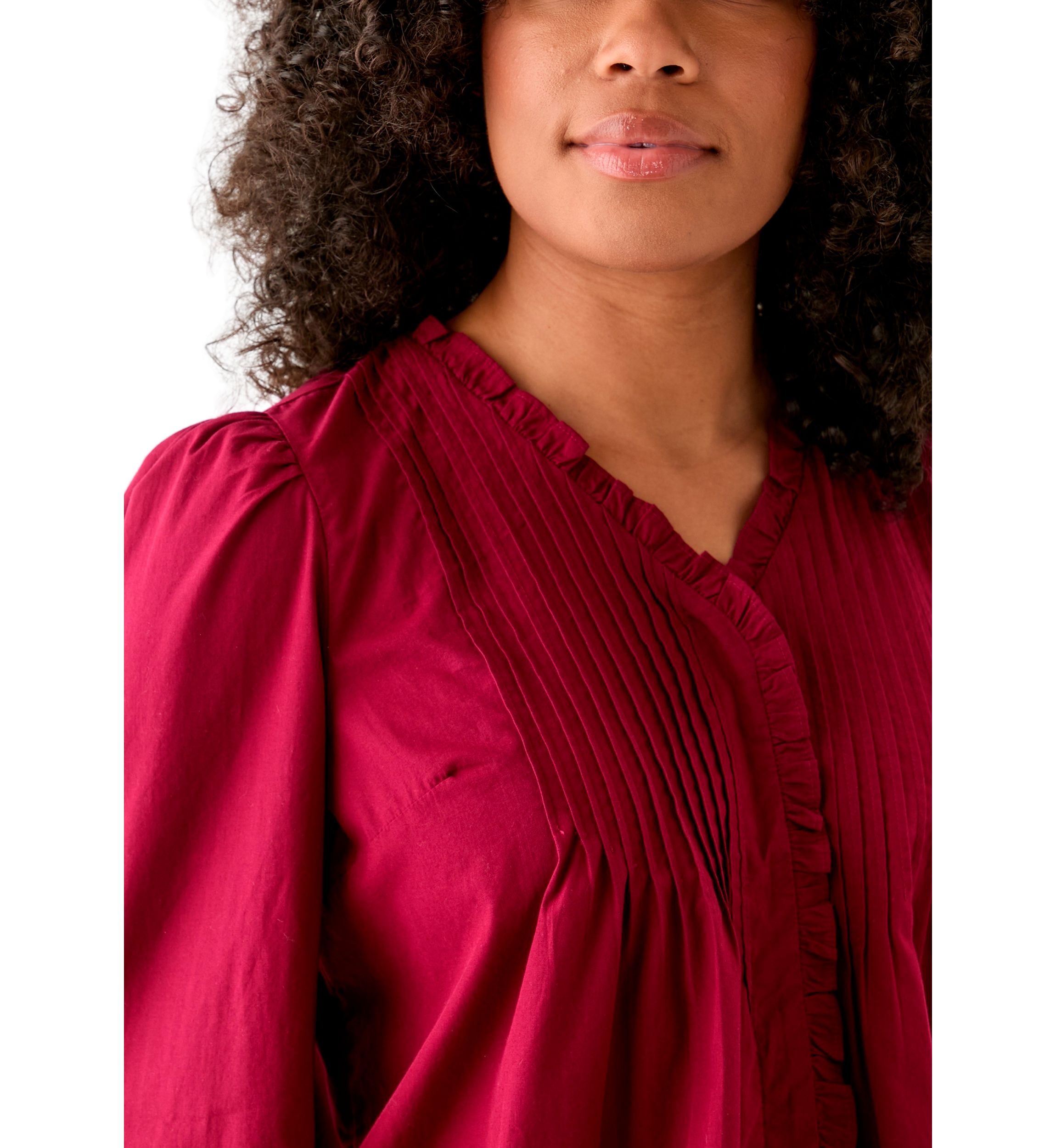 Womens Long Sleeve Ruffle Top