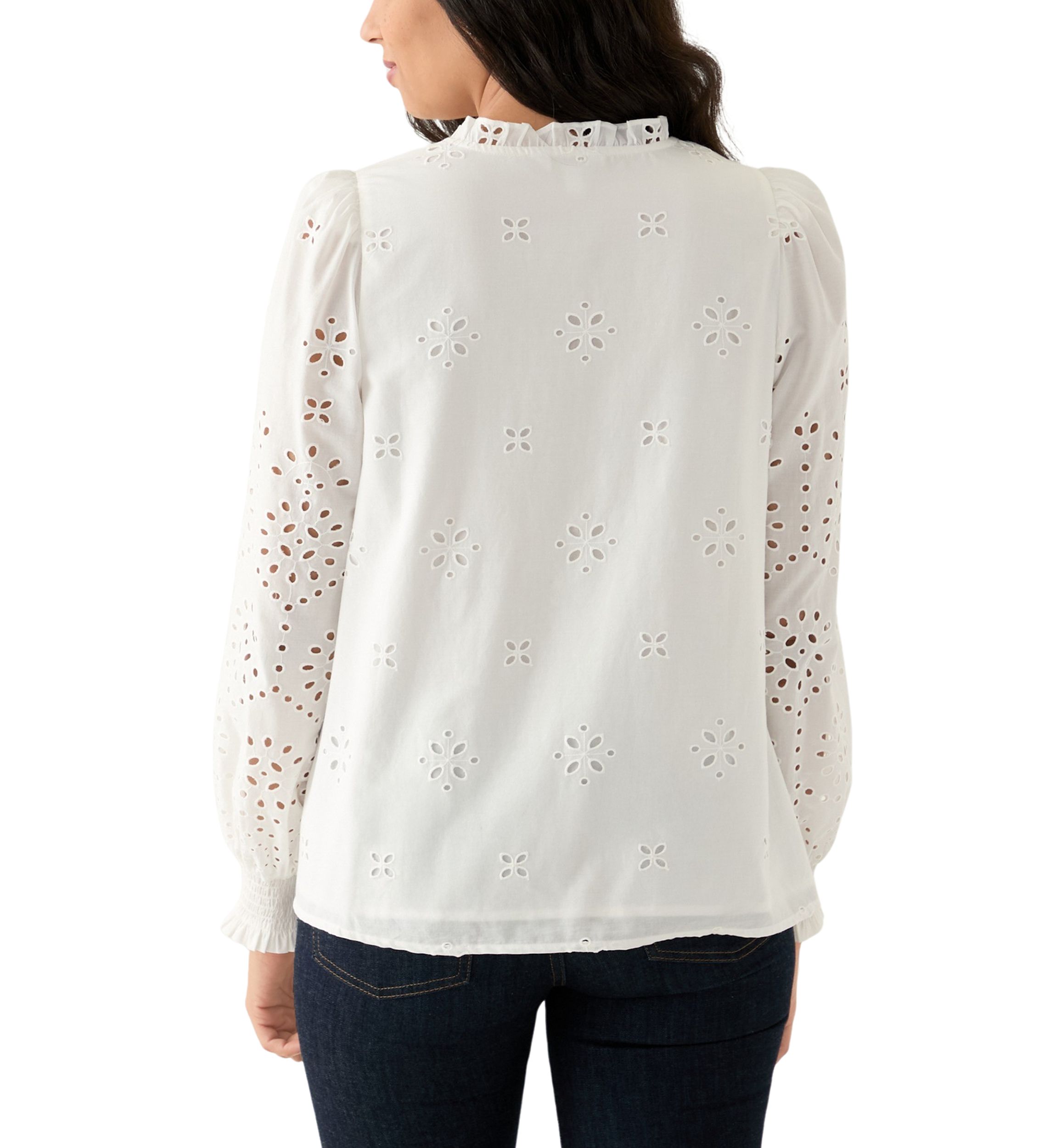 Womens Long Sleeve Ruffle Top