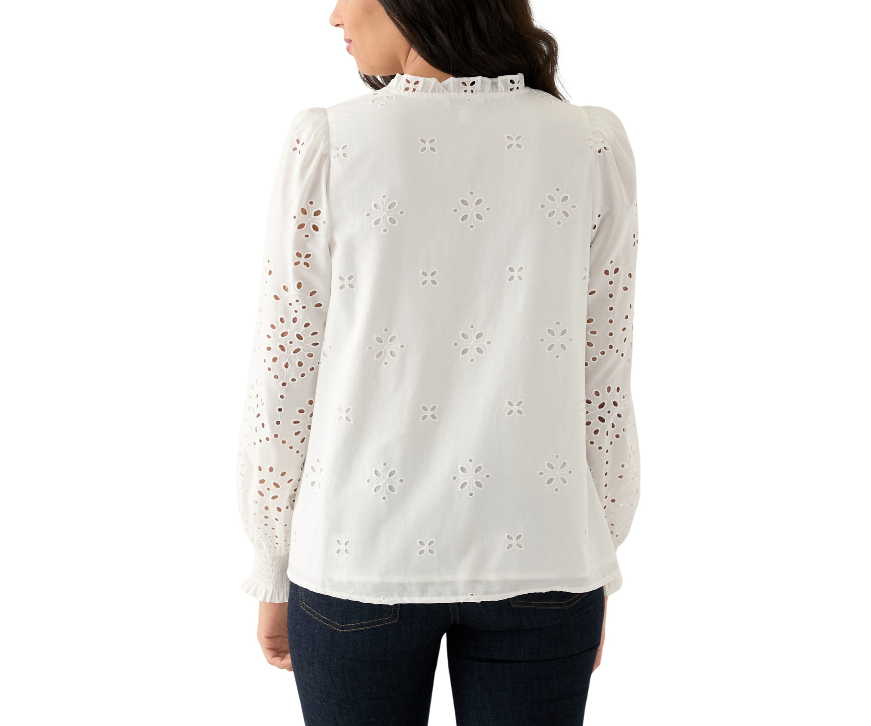Womens Long Sleeve Ruffle Top