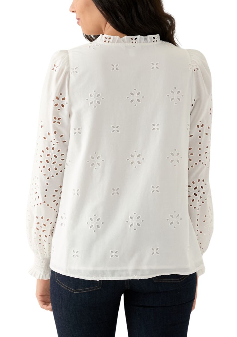 Womens Long Sleeve Ruffle Top
