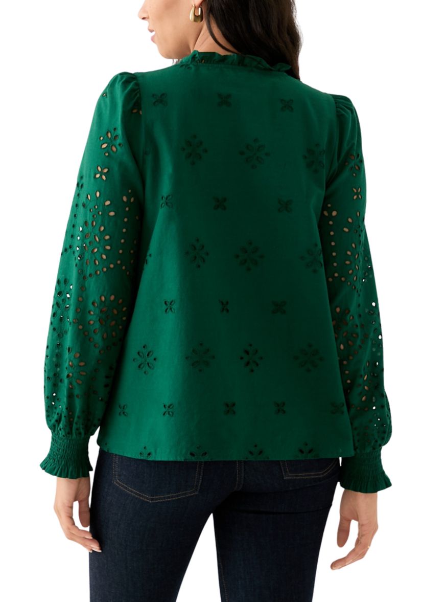 Womens Long Sleeve Ruffle Top