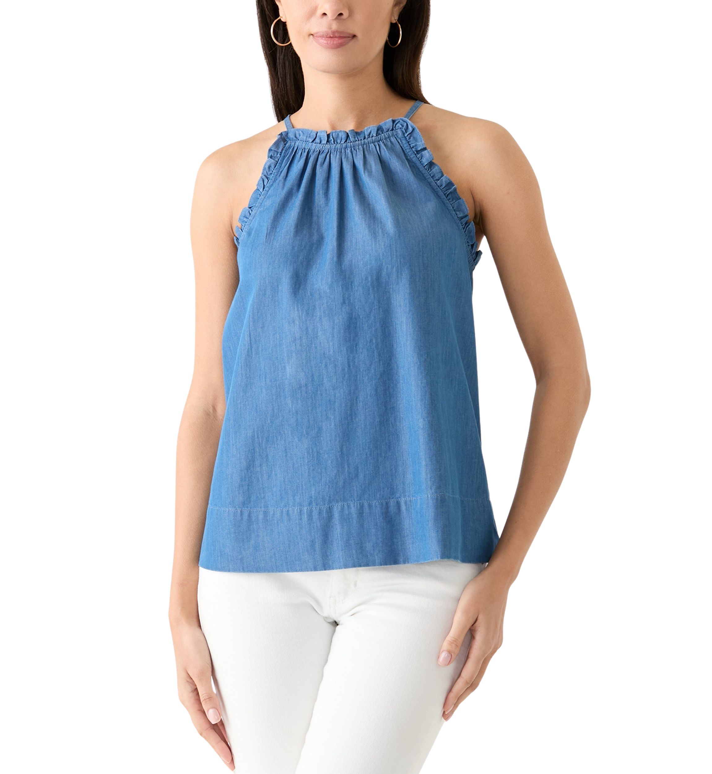 Womens Ruffle Halter Neck Top