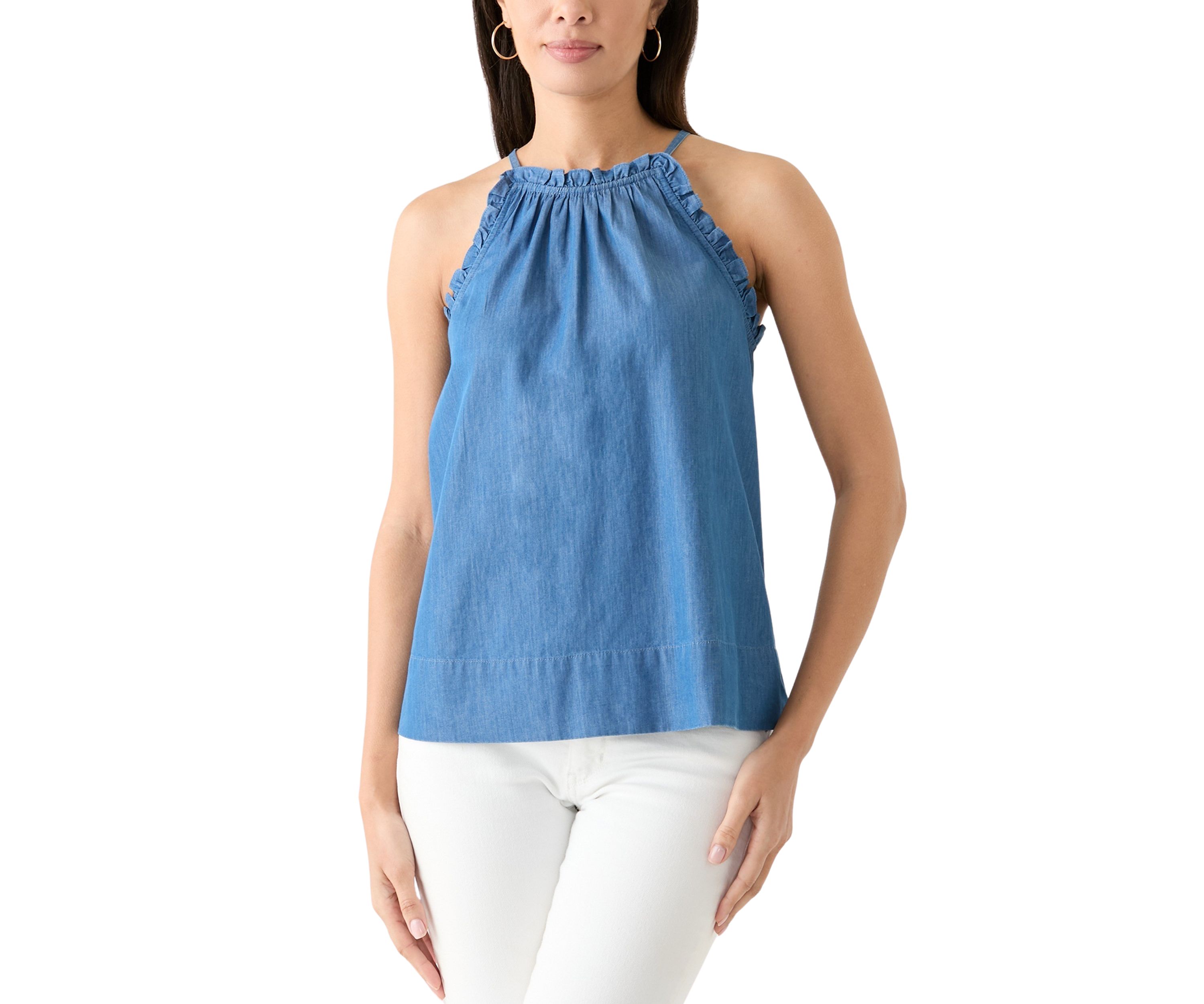 Womens Ruffle Halter Neck Top