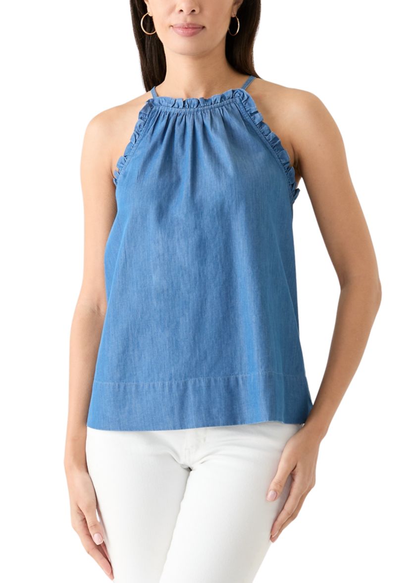 Womens Ruffle Halter Neck Top