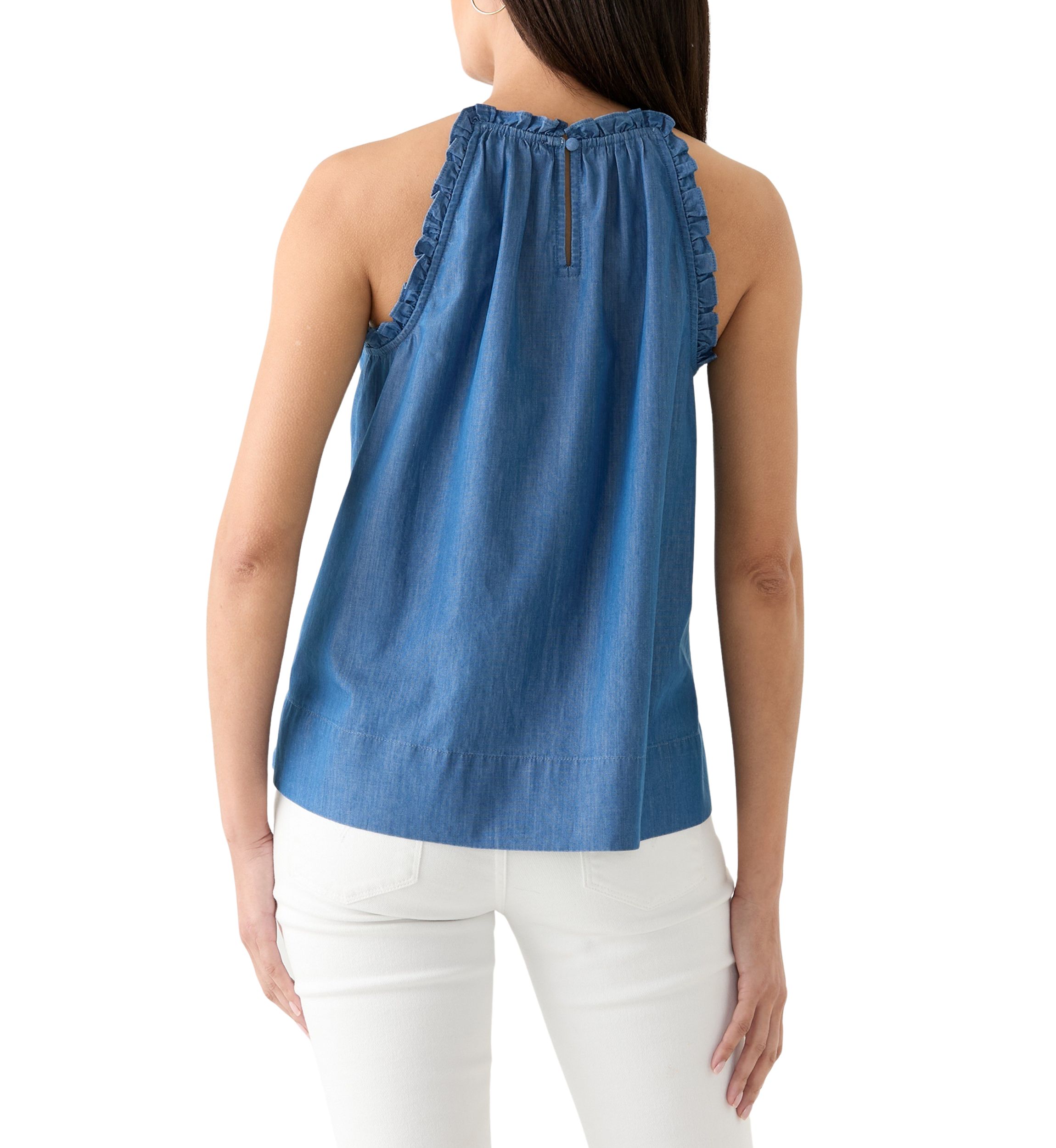 Womens Ruffle Halter Neck Top