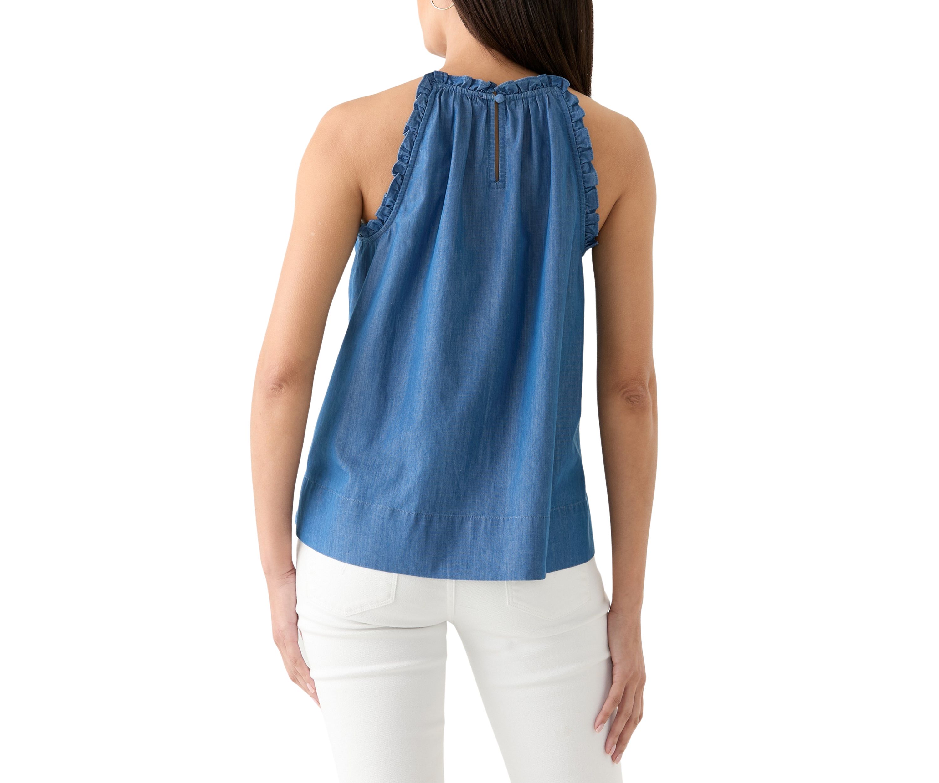 Womens Ruffle Halter Neck Top