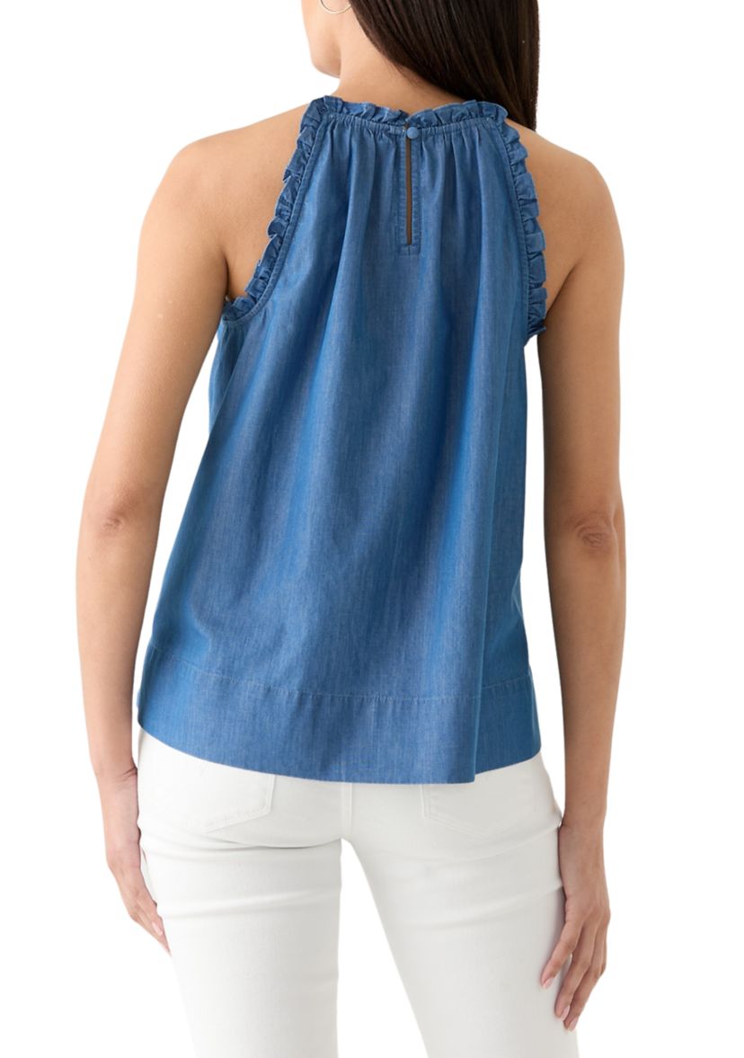 Womens Ruffle Halter Neck Top