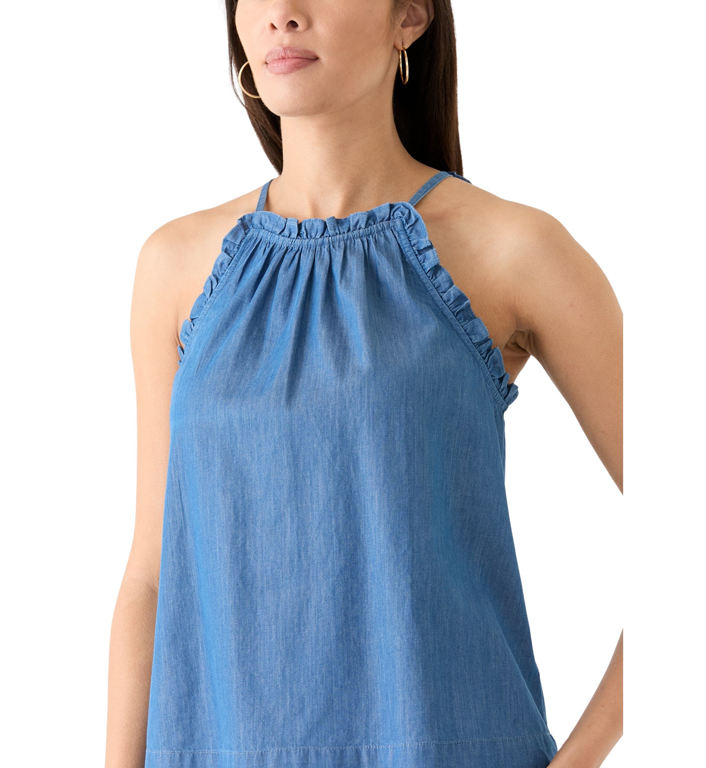 Womens Ruffle Halter Neck Top
