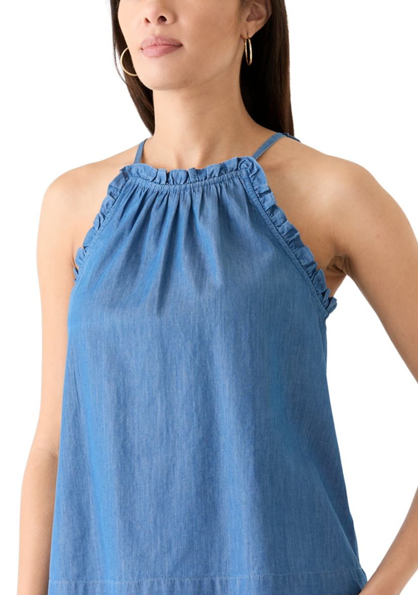 Womens Ruffle Halter Neck Top