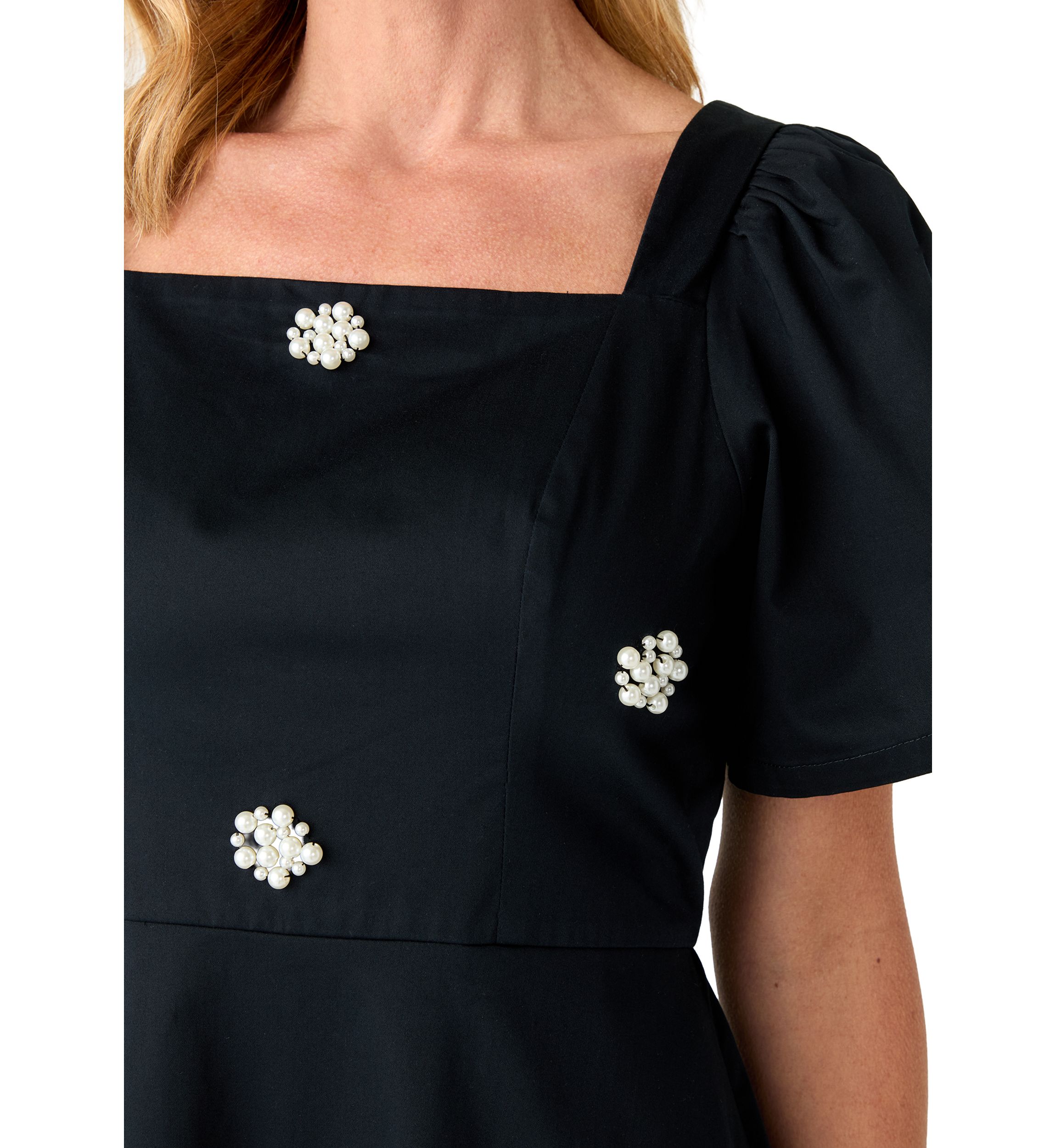 Womens Long Sleeve Embellished Midi Dress