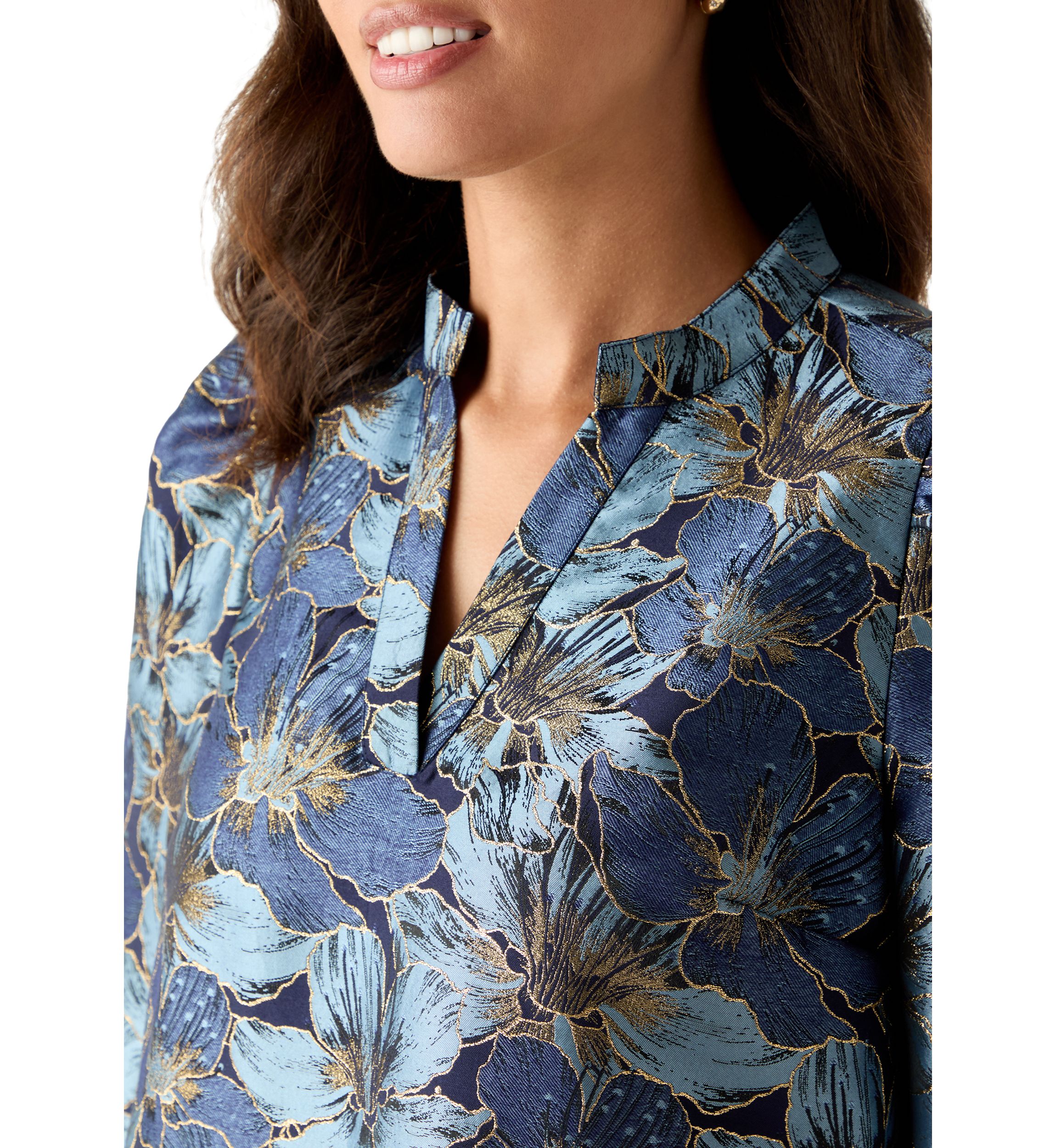 Womens 3/4 Puff Sleeve Jacquard Dress
