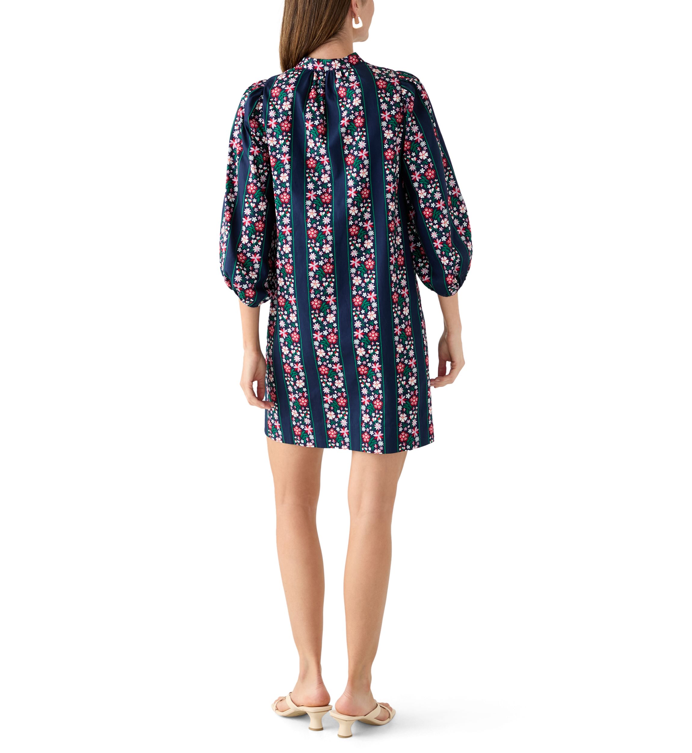 Womens Puff Sleeve Printed Dress