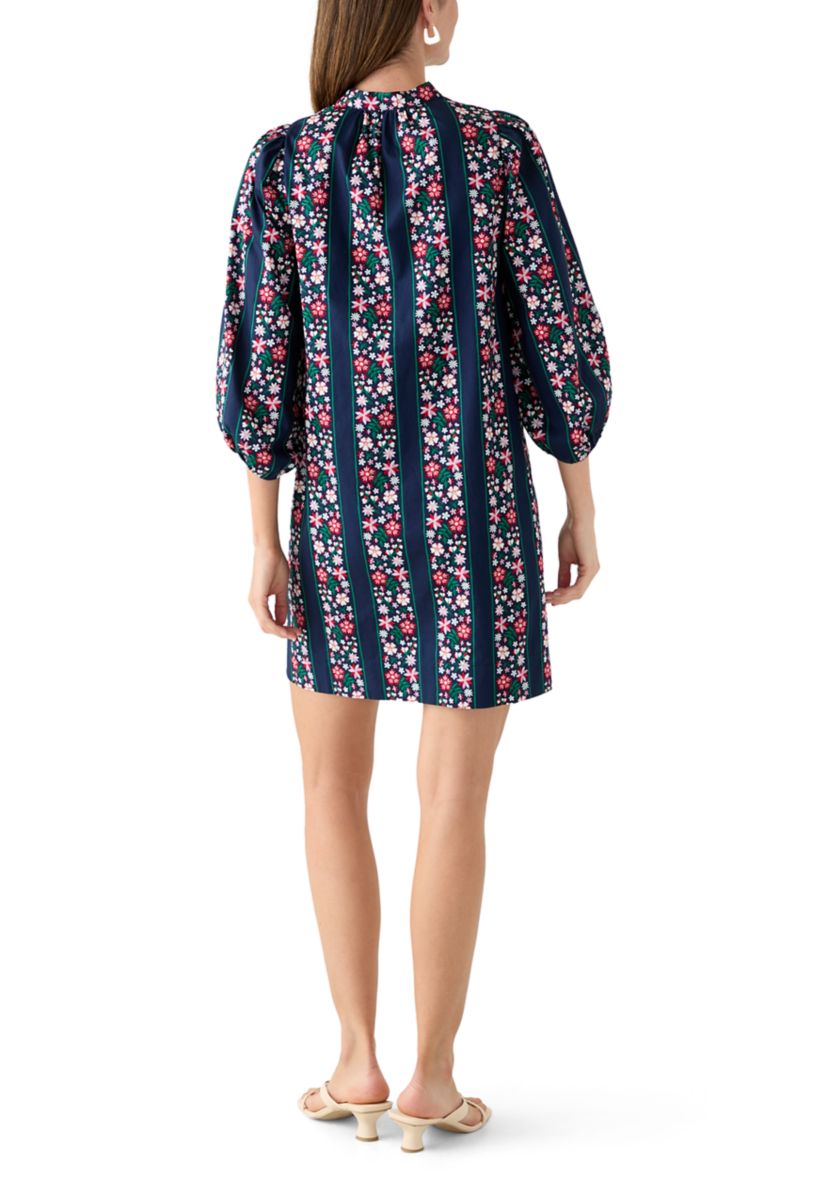 Womens Puff Sleeve Printed Dress
