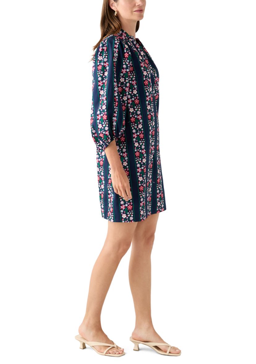 Womens Puff Sleeve Printed Dress