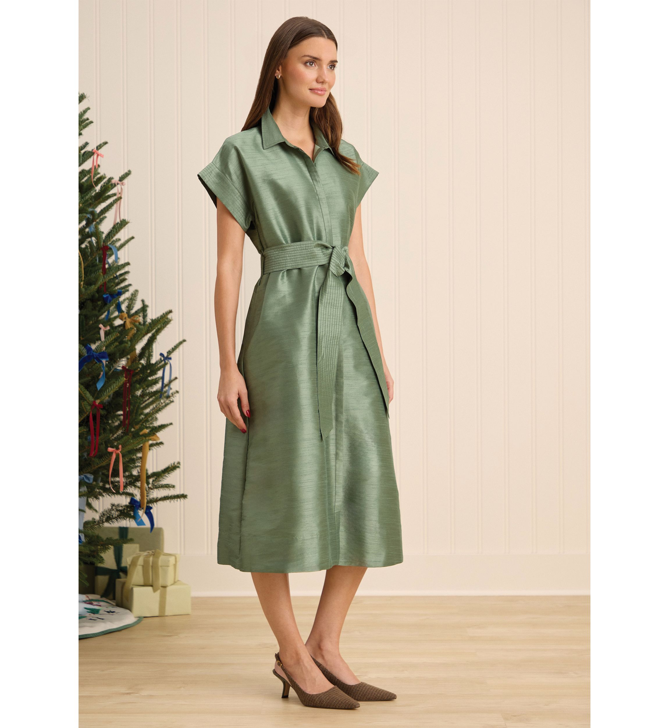 Sewing Down South x Crown & Ivy™ Sew Merry Midi Shirt Dress