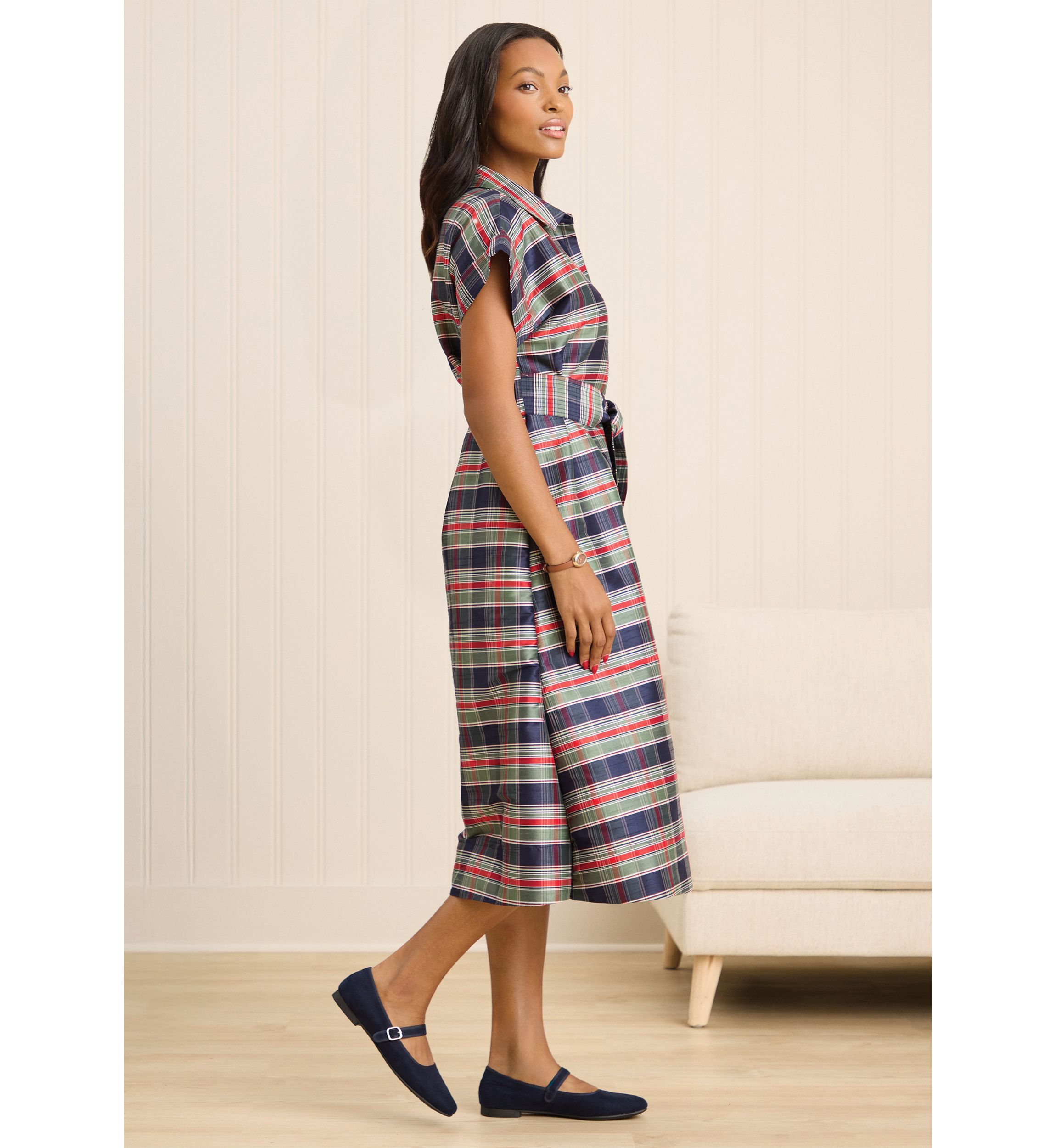 Sewing Down South x Crown & Ivy™ Sew Merry Midi Shirt Dress
